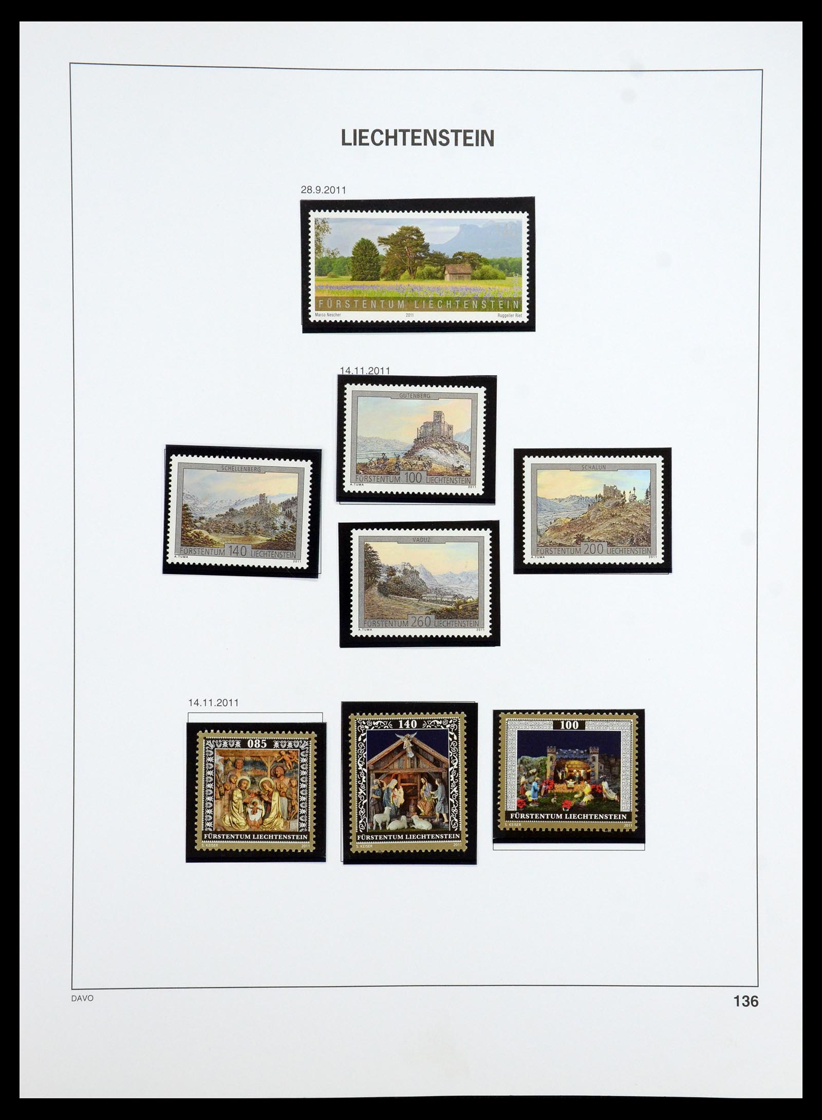 35188 110 - Postzegelverzameling 35188 Liechtenstein 1971-2012.