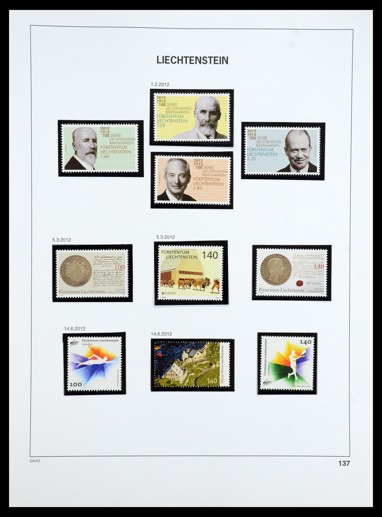 35188 115 - Postzegelverzameling 35188 Liechtenstein 1971-2012.