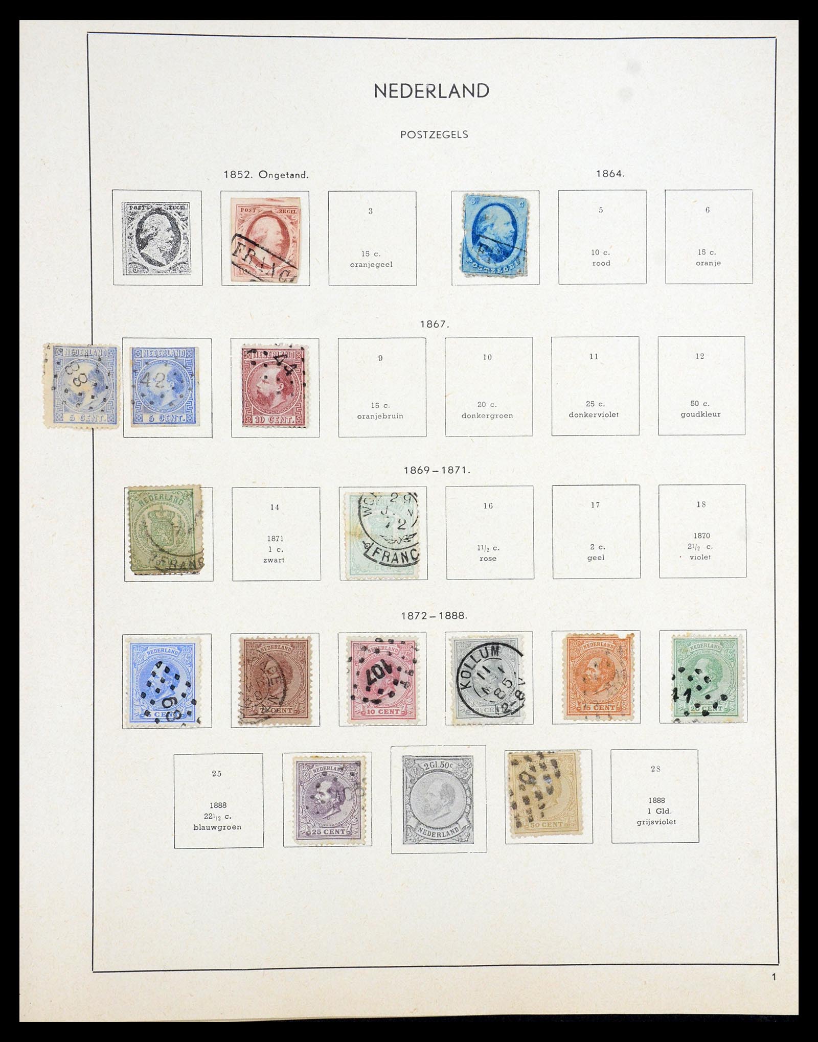 35194 001 - Postzegelverzameling 35194 Nederland en overzeese gebiedsdelen 1852-1