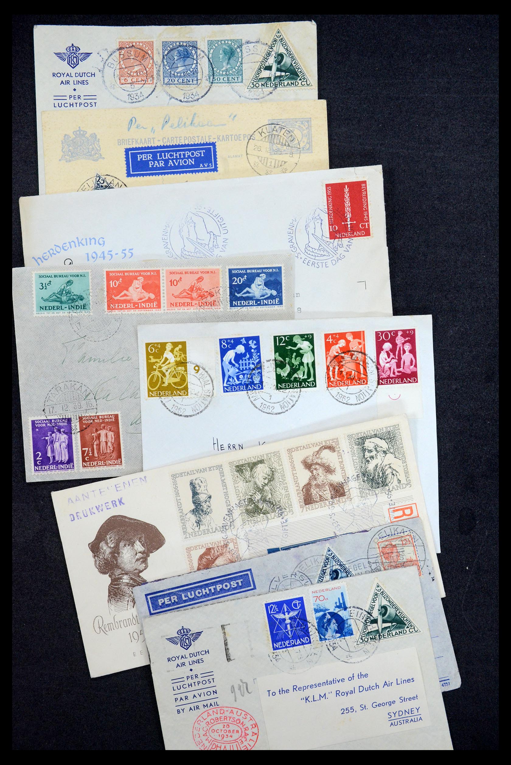 35196 052 - Stamp Collection 35196 Netherlands and Dutch territories covers 1864-197