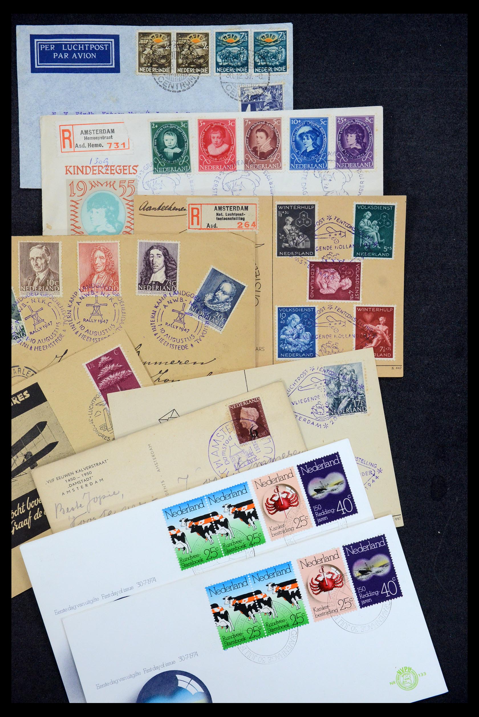 35196 053 - Stamp Collection 35196 Netherlands and Dutch territories covers 1864-197