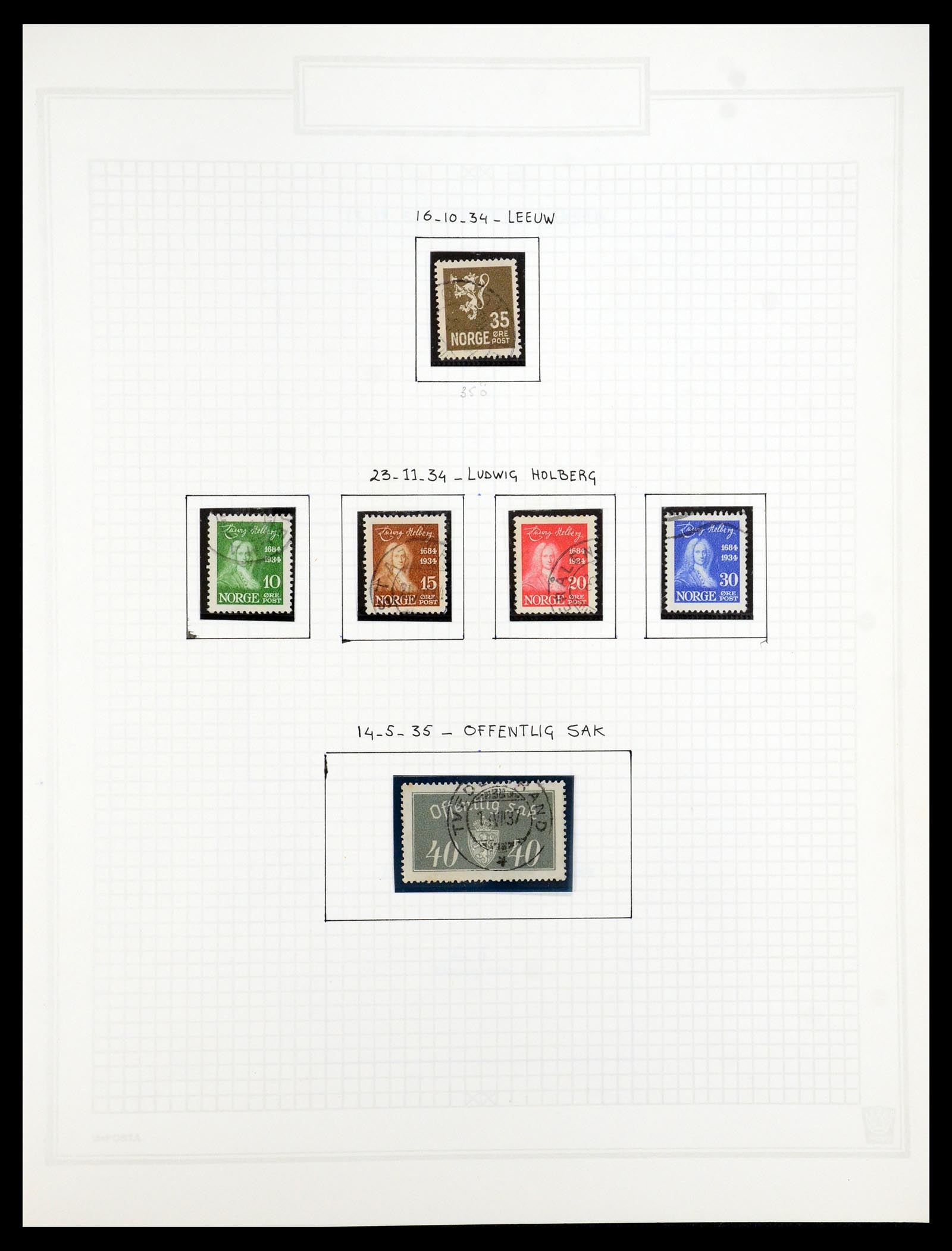 35201 017 - Postzegelverzameling 35201 Noorwegen 1856-1984.