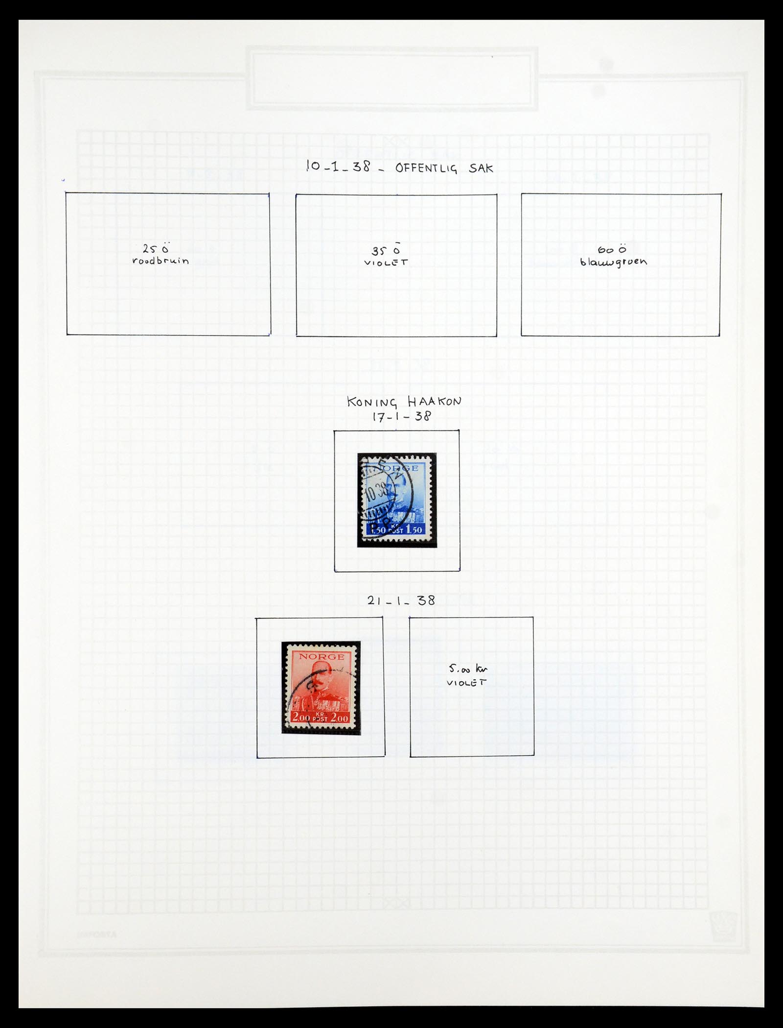 35201 021 - Postzegelverzameling 35201 Noorwegen 1856-1984.