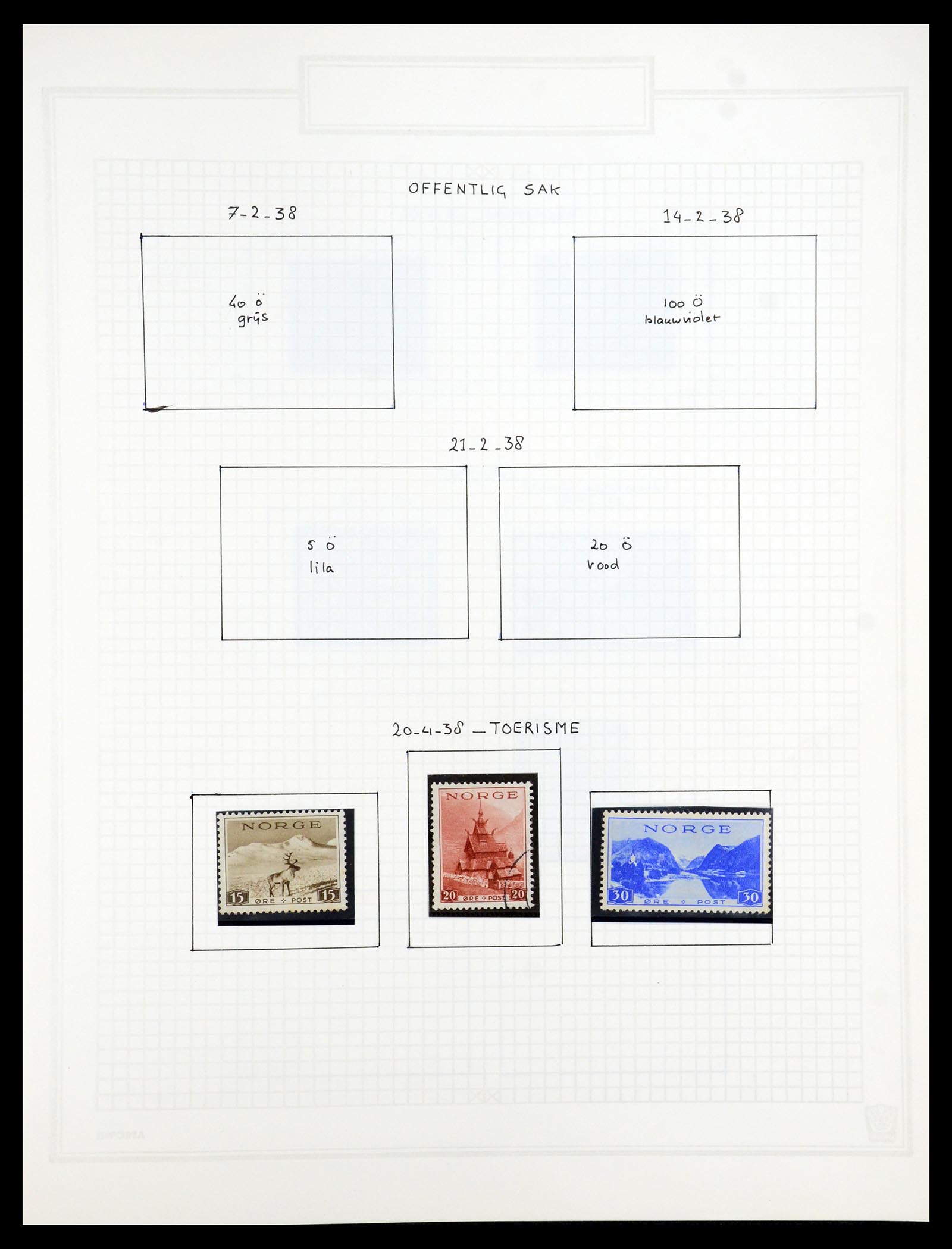 35201 022 - Postzegelverzameling 35201 Noorwegen 1856-1984.