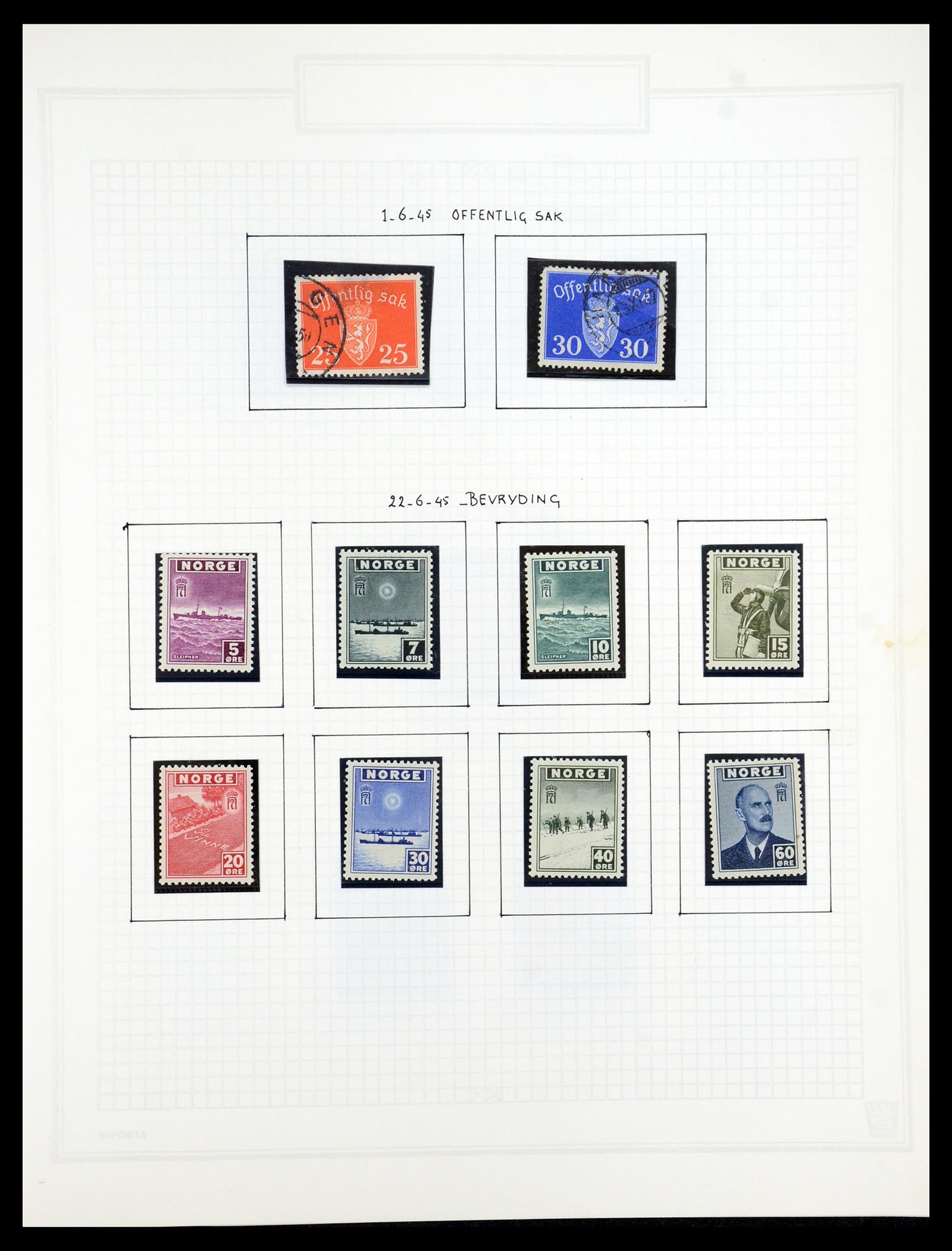 35201 040 - Postzegelverzameling 35201 Noorwegen 1856-1984.