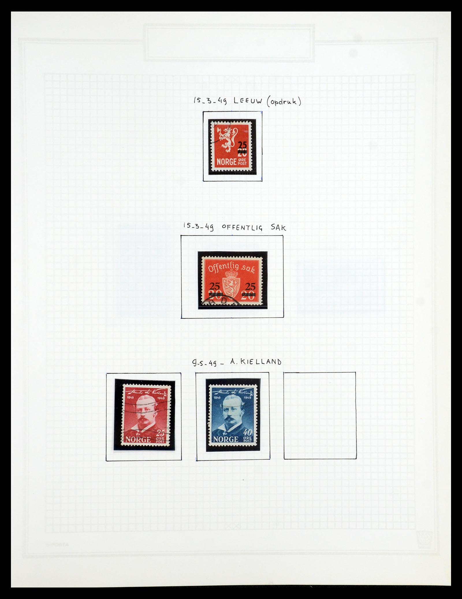 35201 047 - Postzegelverzameling 35201 Noorwegen 1856-1984.