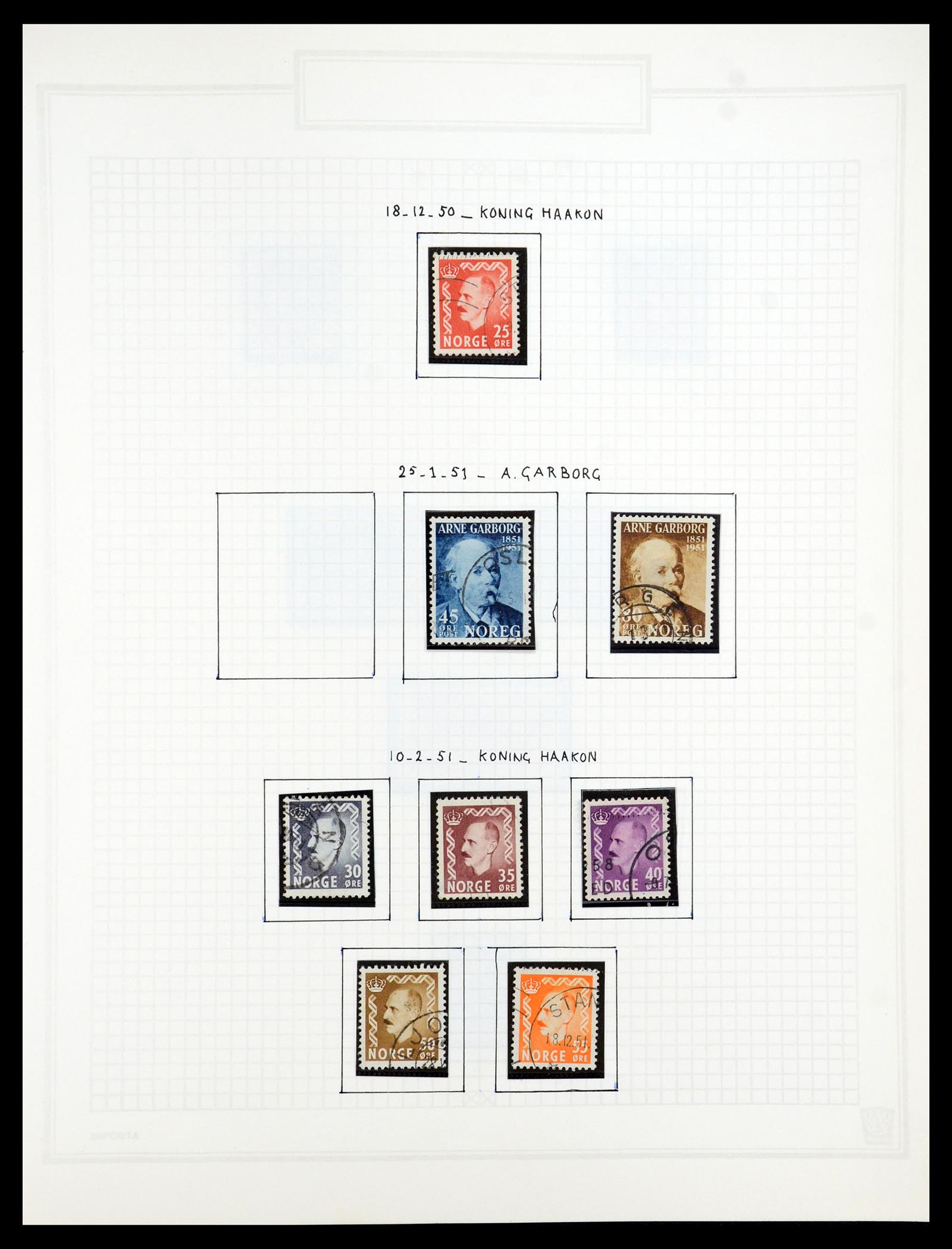 35201 050 - Postzegelverzameling 35201 Noorwegen 1856-1984.