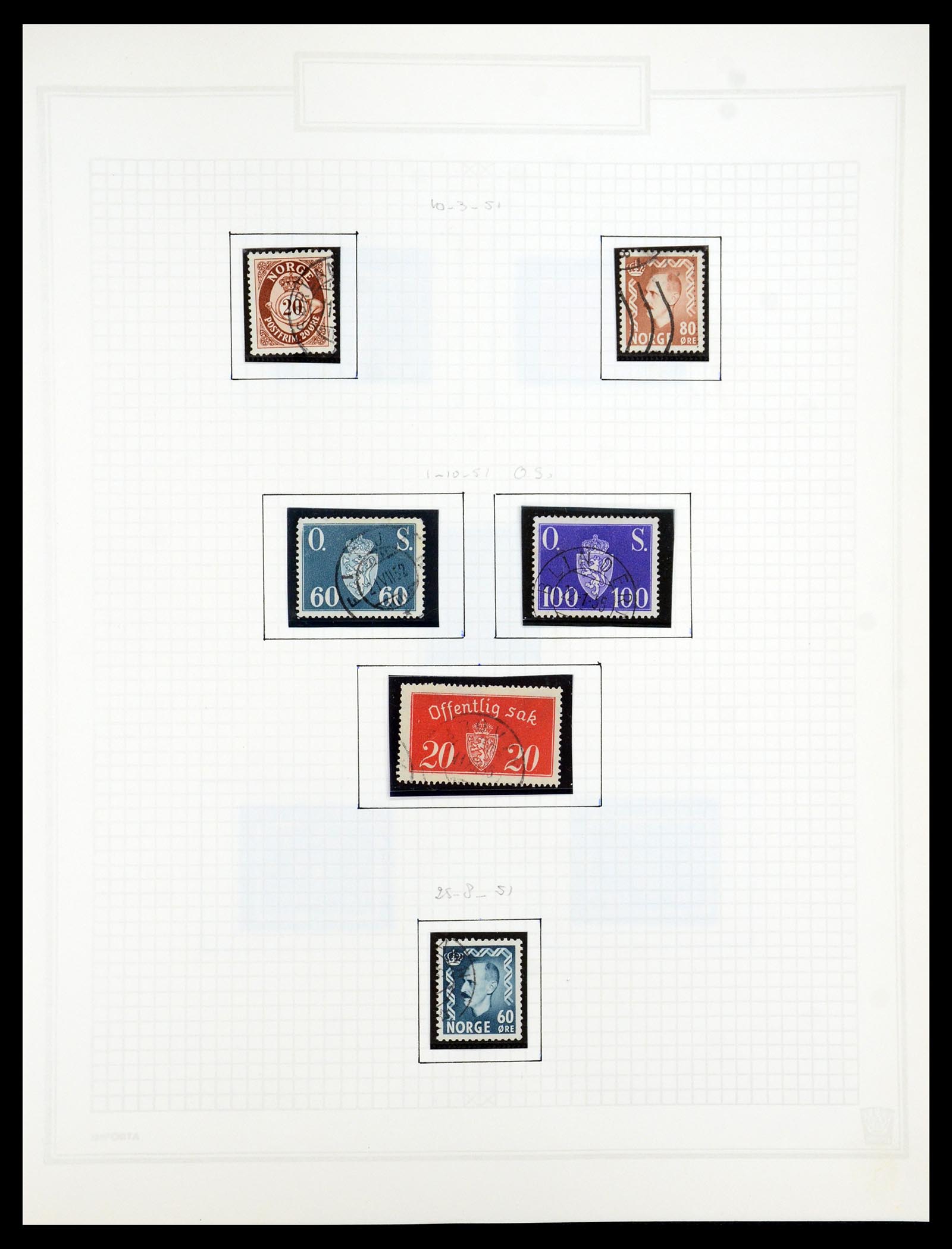 35201 051 - Postzegelverzameling 35201 Noorwegen 1856-1984.