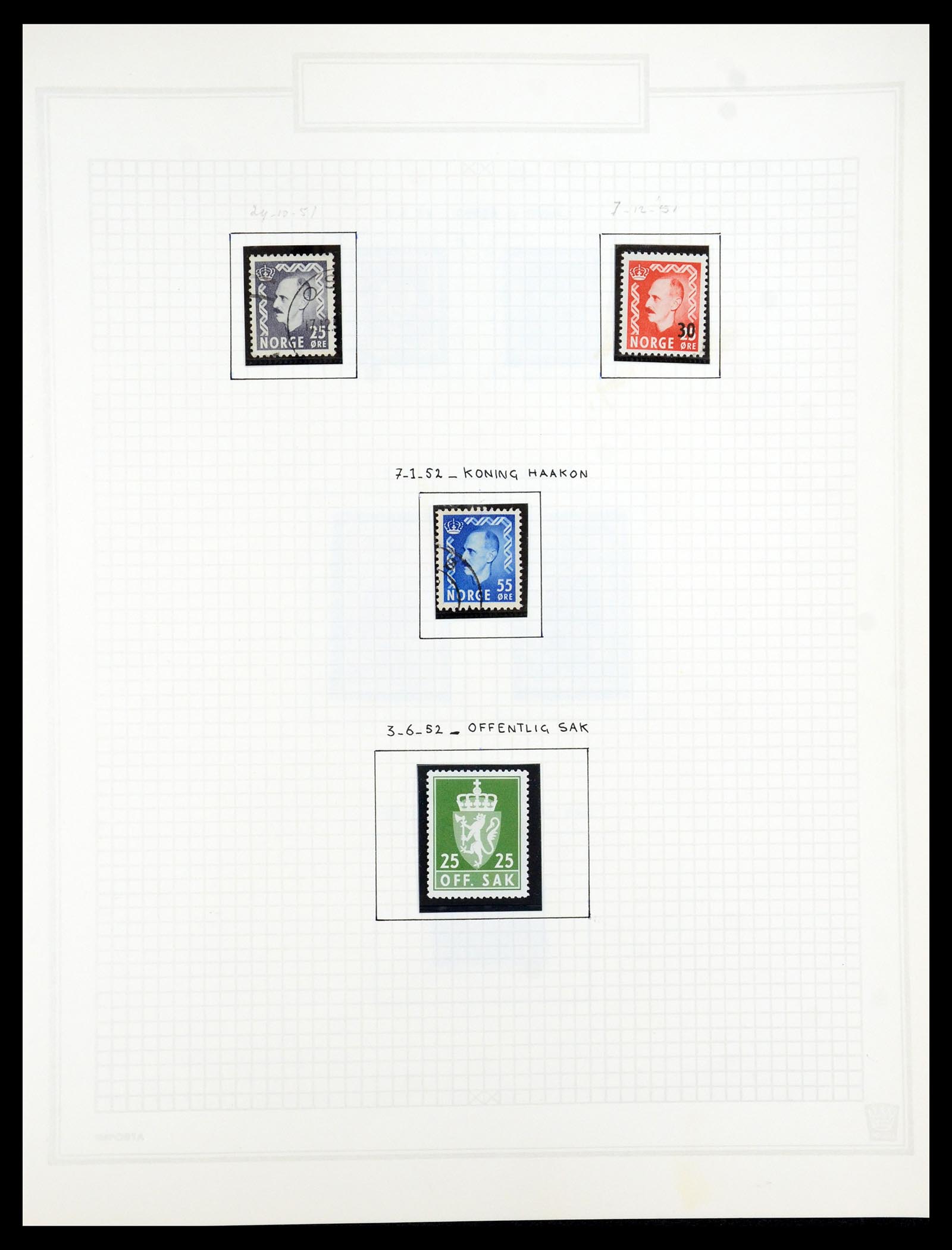 35201 053 - Postzegelverzameling 35201 Noorwegen 1856-1984.