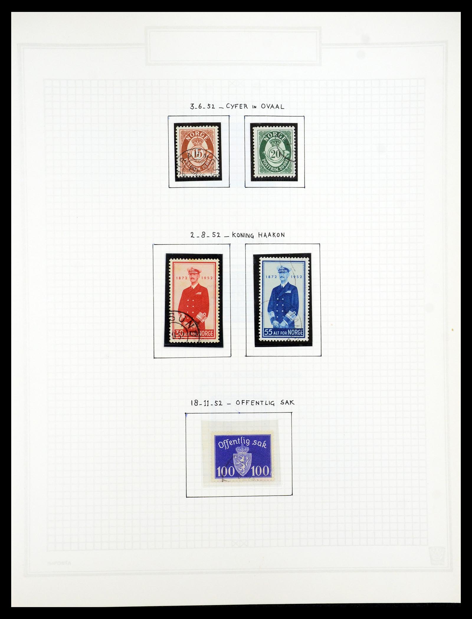35201 054 - Postzegelverzameling 35201 Noorwegen 1856-1984.