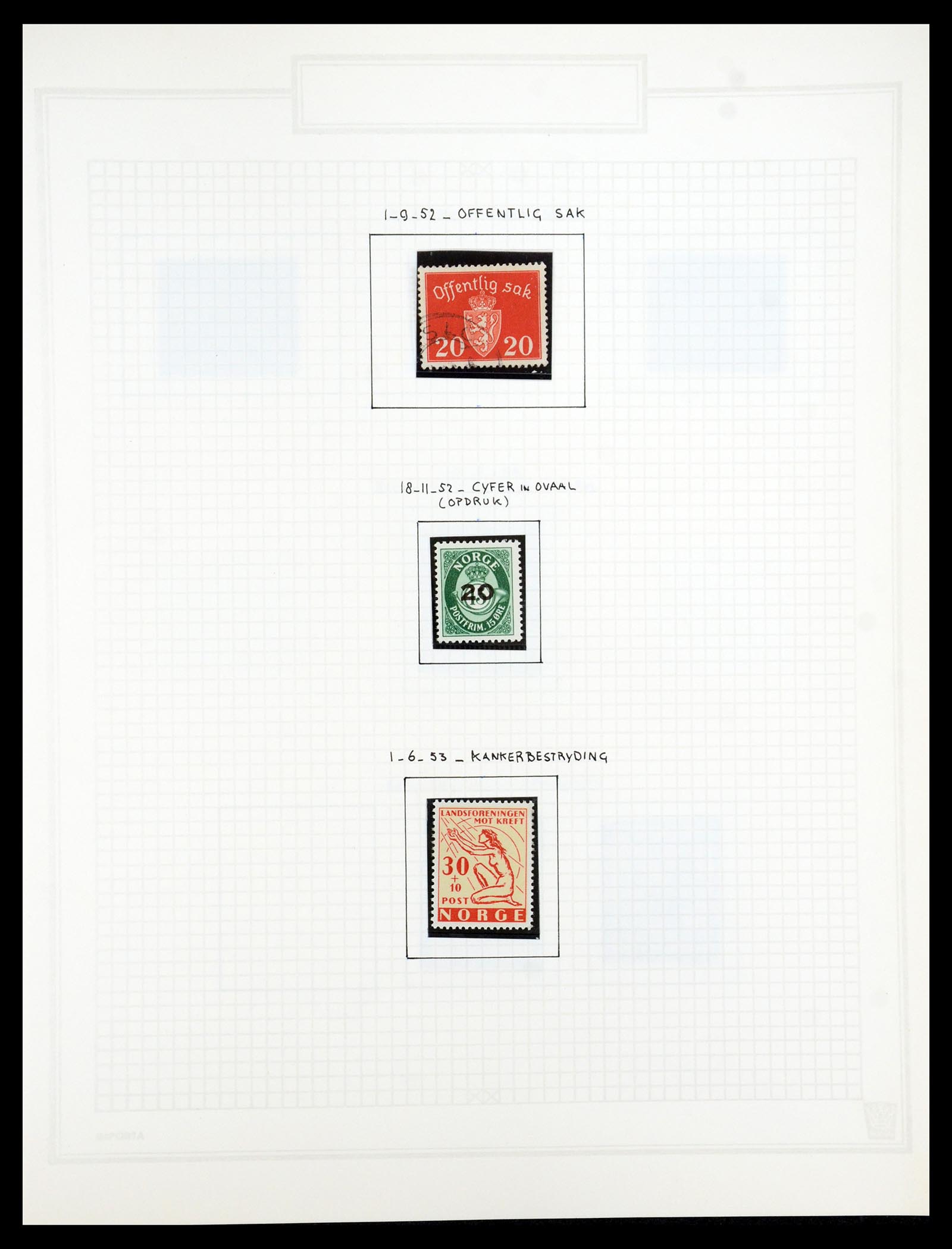 35201 055 - Postzegelverzameling 35201 Noorwegen 1856-1984.