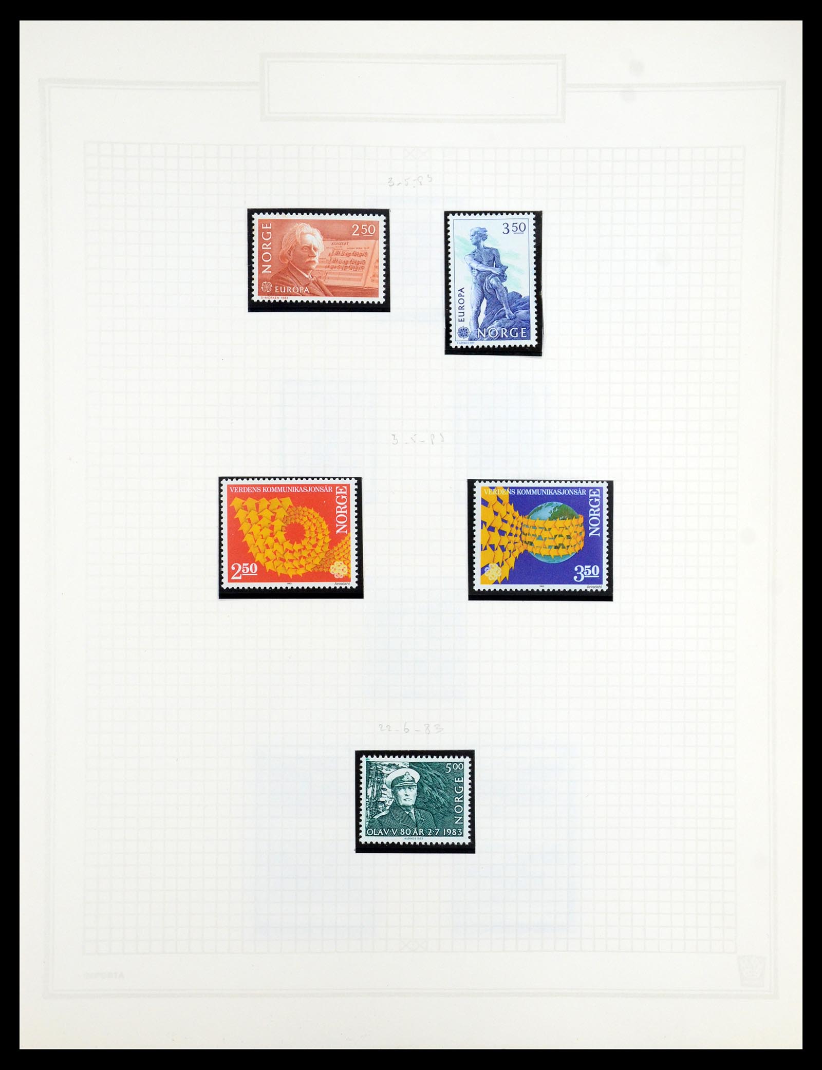 35201 142 - Postzegelverzameling 35201 Noorwegen 1856-1984.