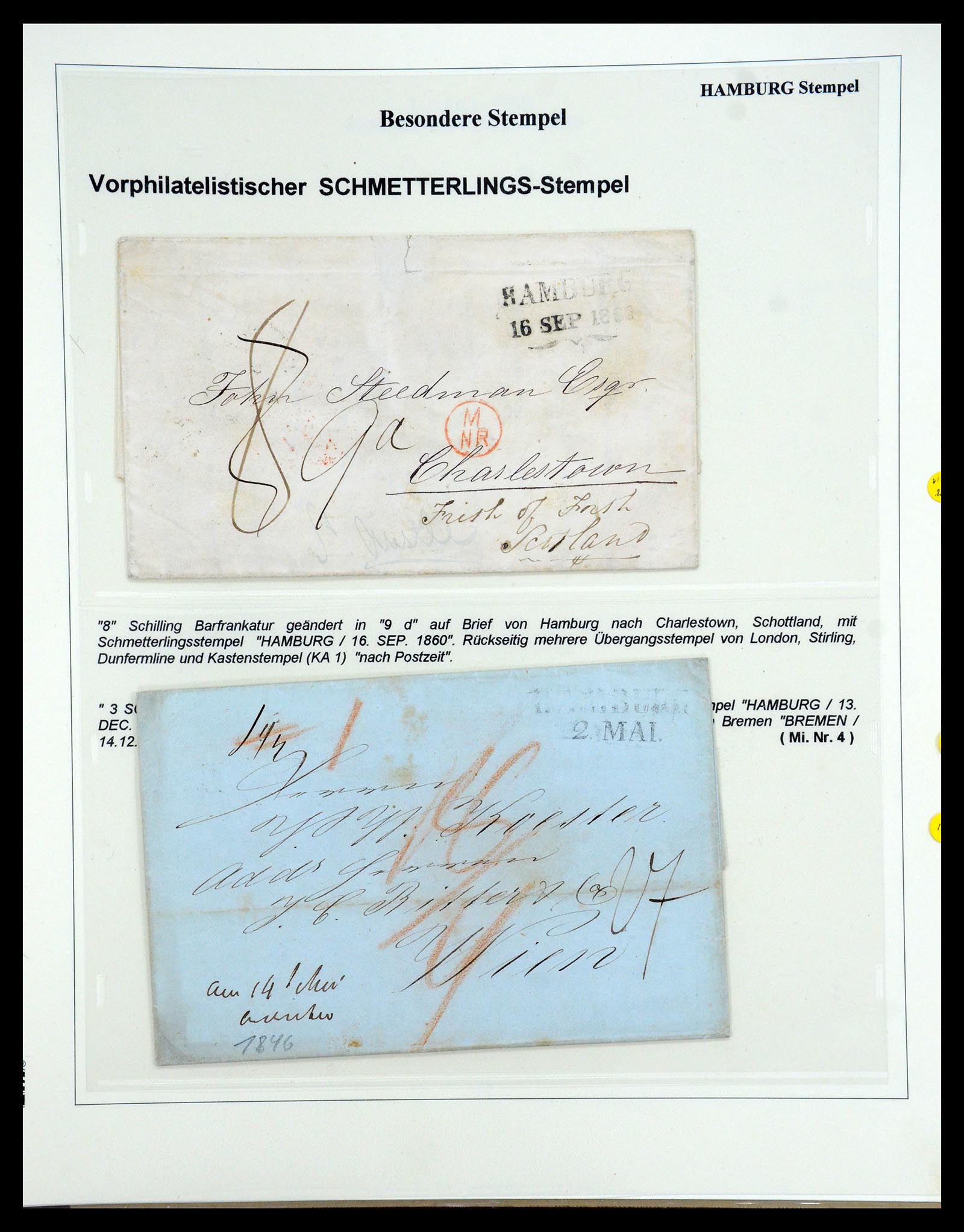 35203 005 - Postzegelverzameling 35203 Hamburg 1836-1867.