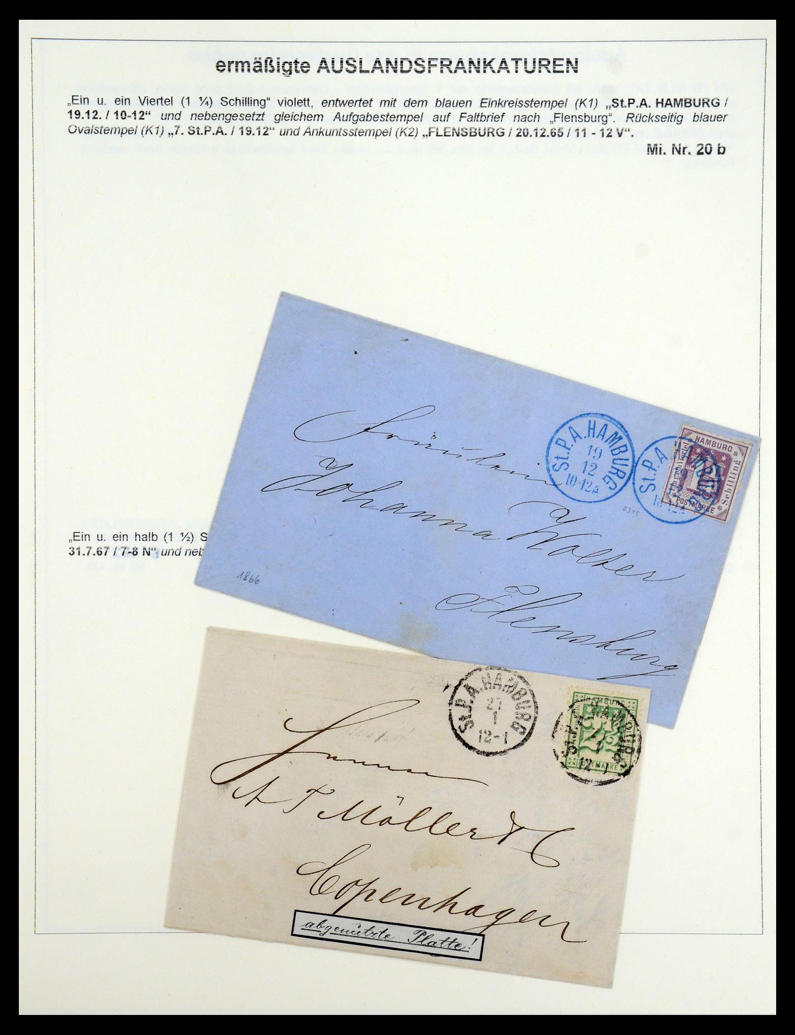 35203 012 - Postzegelverzameling 35203 Hamburg 1836-1867.