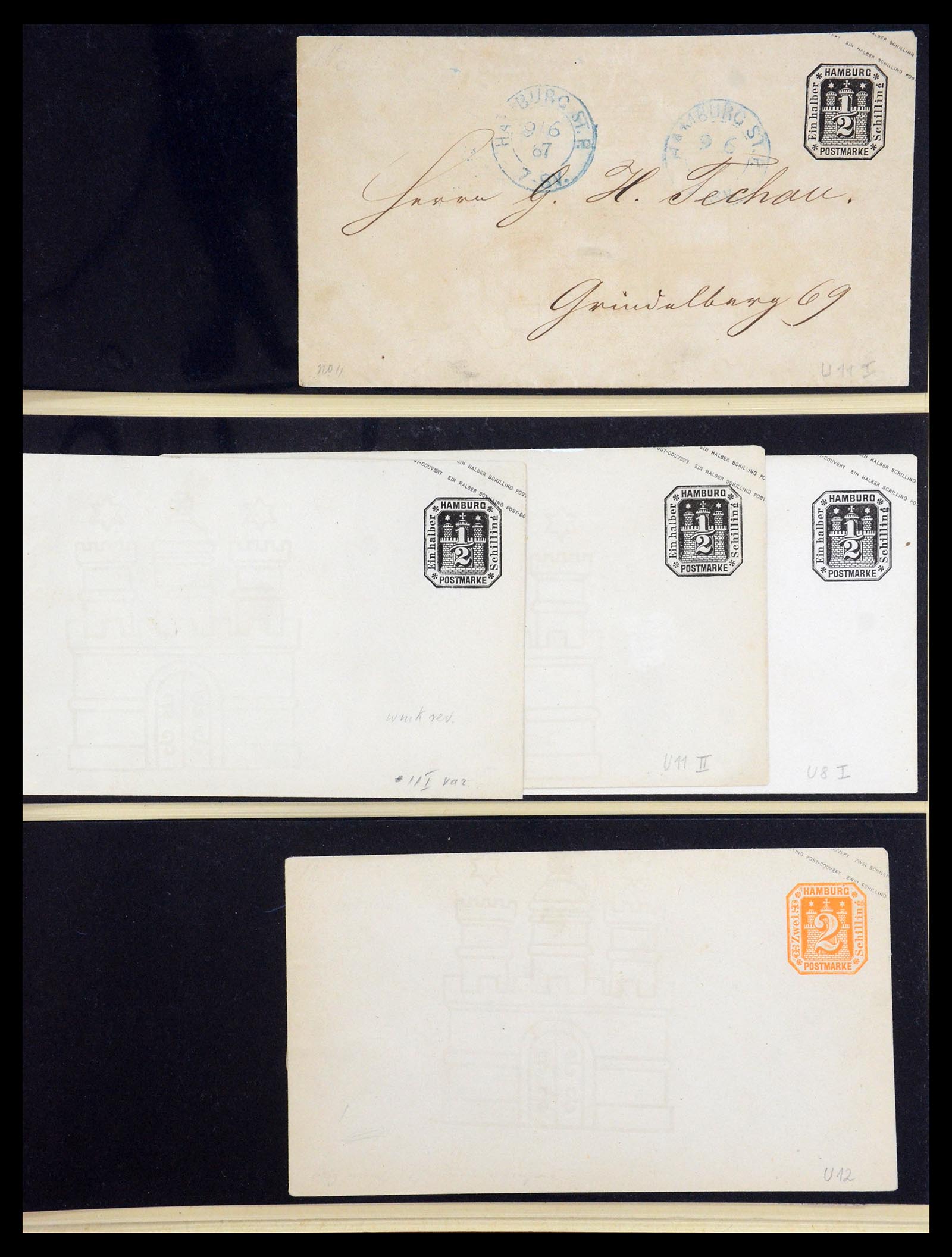 35203 014 - Postzegelverzameling 35203 Hamburg 1836-1867.