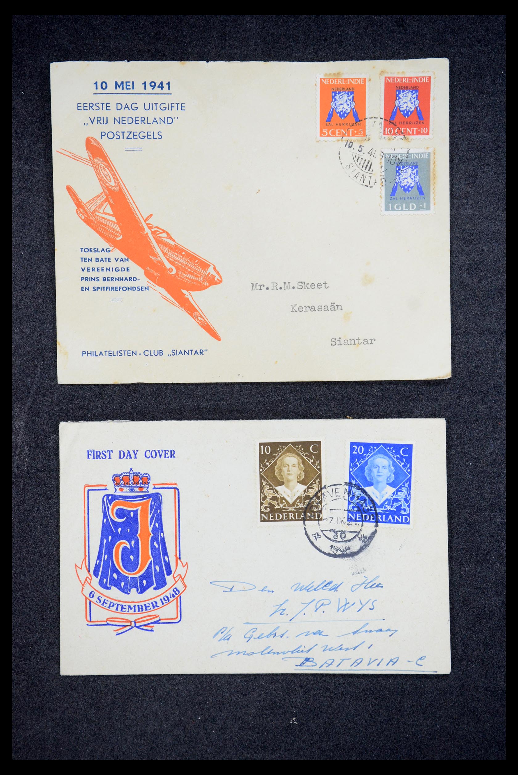 35205 001 - Postzegelverzameling 35205 Nederlandse gebieden FDC's 1927-1960.