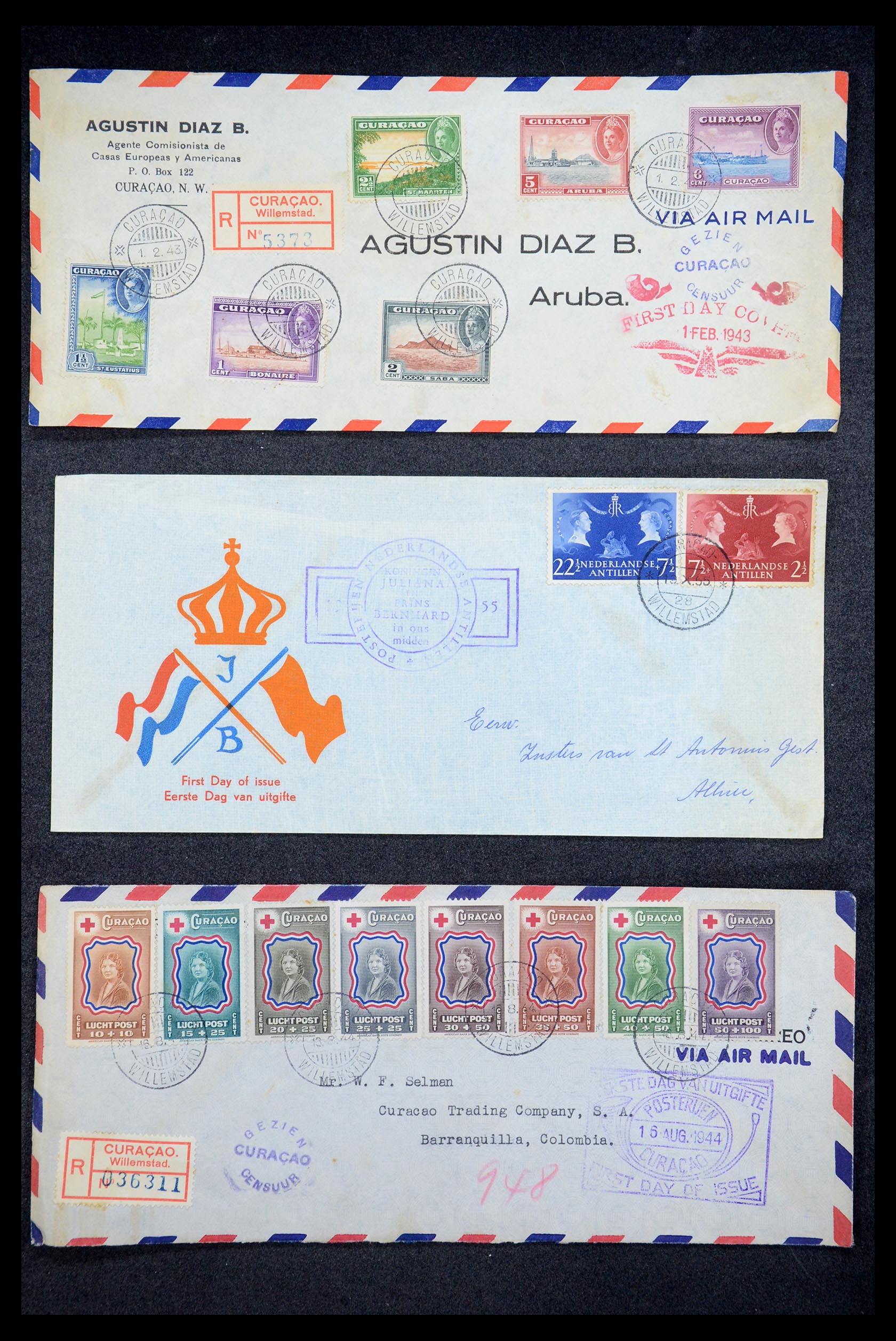 35205 005 - Postzegelverzameling 35205 Nederlandse gebieden FDC's 1927-1960.