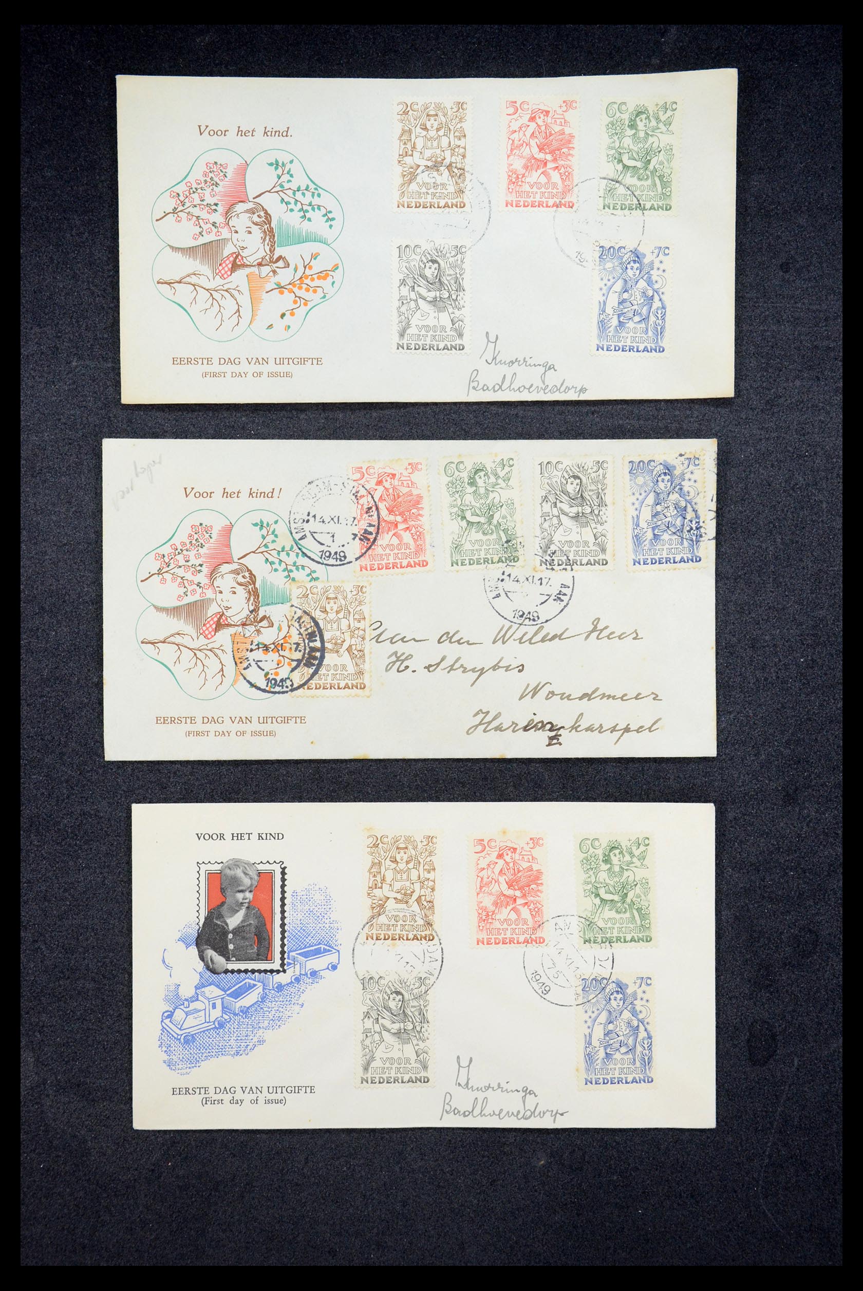 35205 012 - Postzegelverzameling 35205 Nederlandse gebieden FDC's 1927-1960.