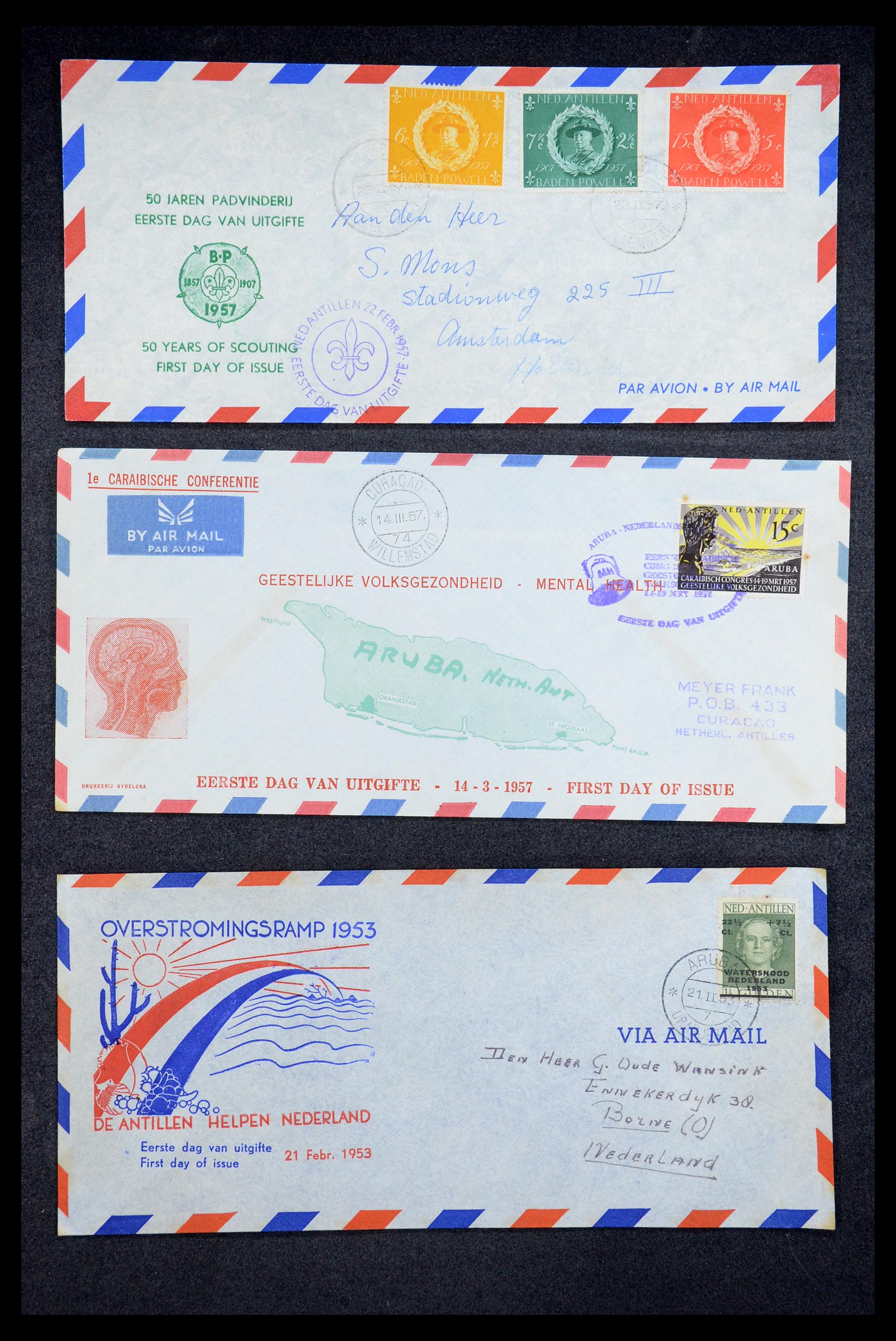 35205 014 - Postzegelverzameling 35205 Nederlandse gebieden FDC's 1927-1960.