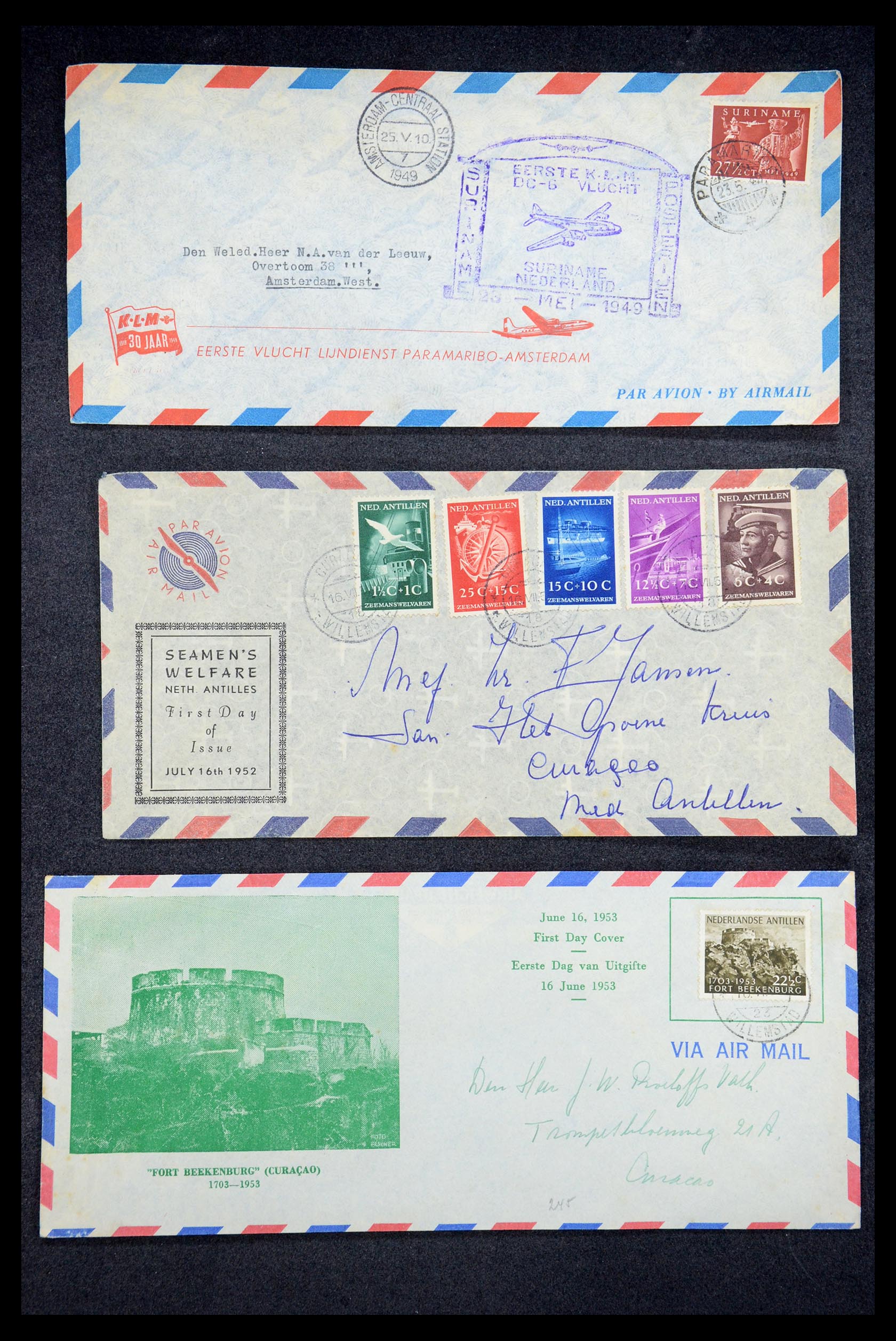 35205 015 - Postzegelverzameling 35205 Nederlandse gebieden FDC's 1927-1960.