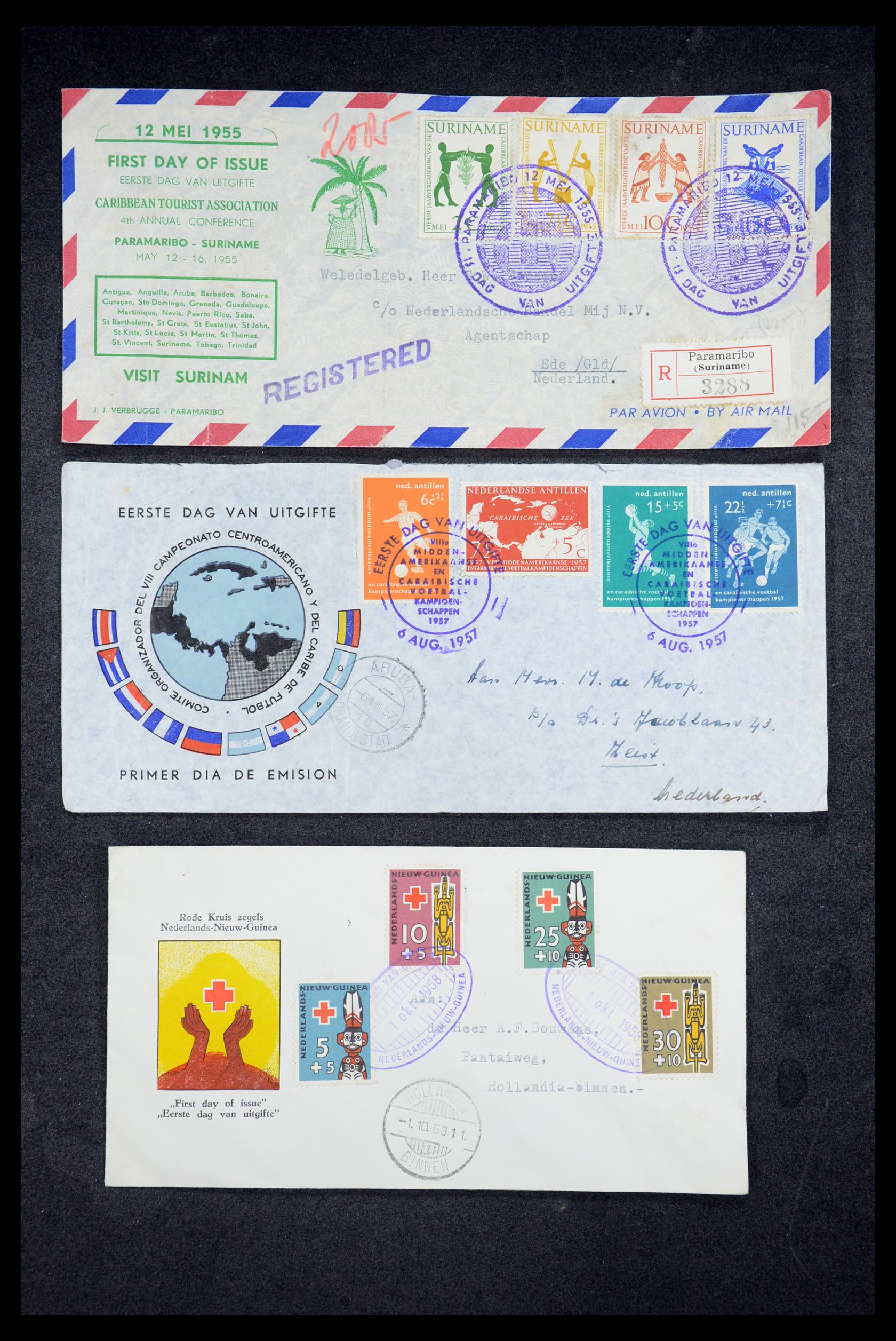 35205 016 - Postzegelverzameling 35205 Nederlandse gebieden FDC's 1927-1960.