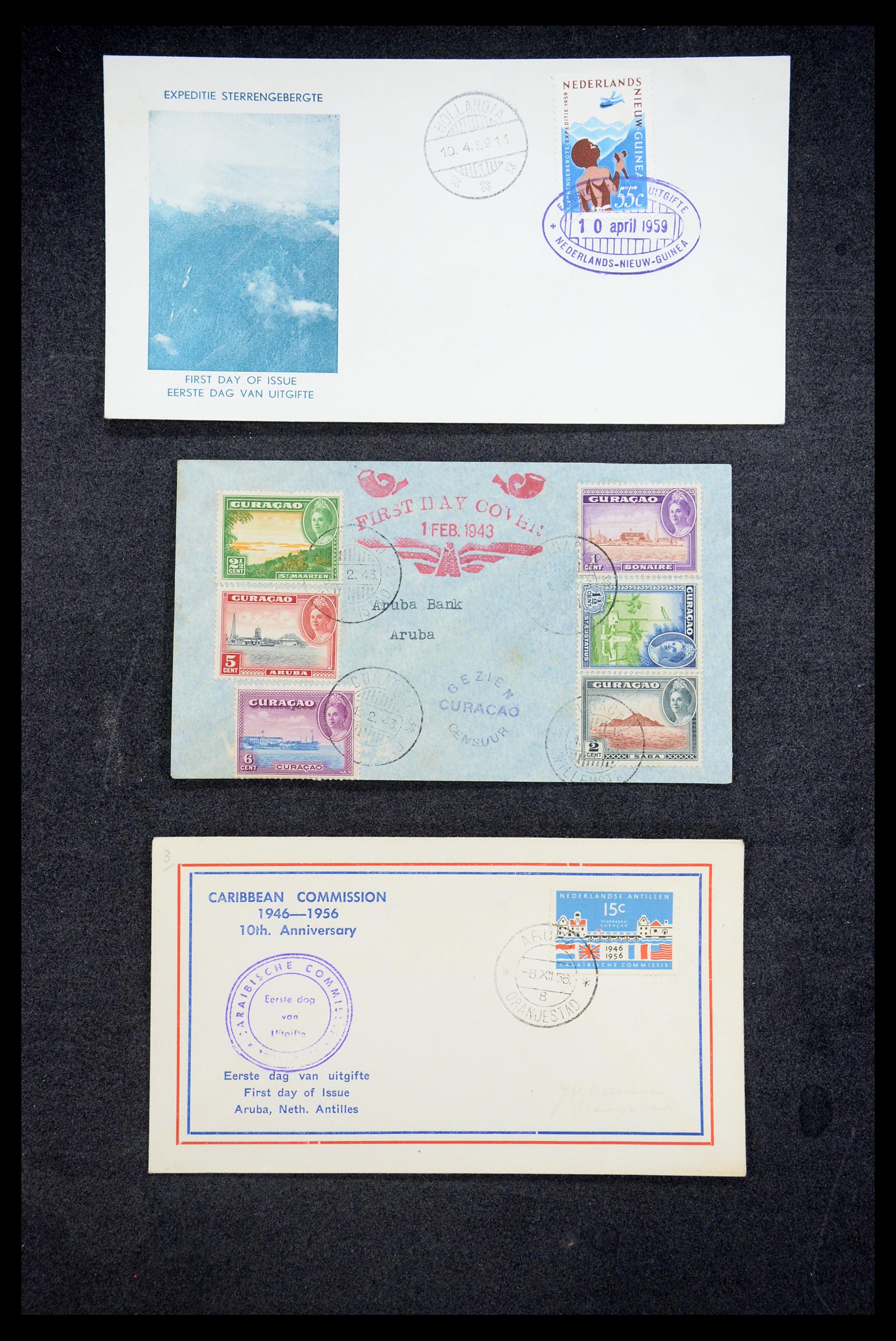 35205 020 - Postzegelverzameling 35205 Nederlandse gebieden FDC's 1927-1960.