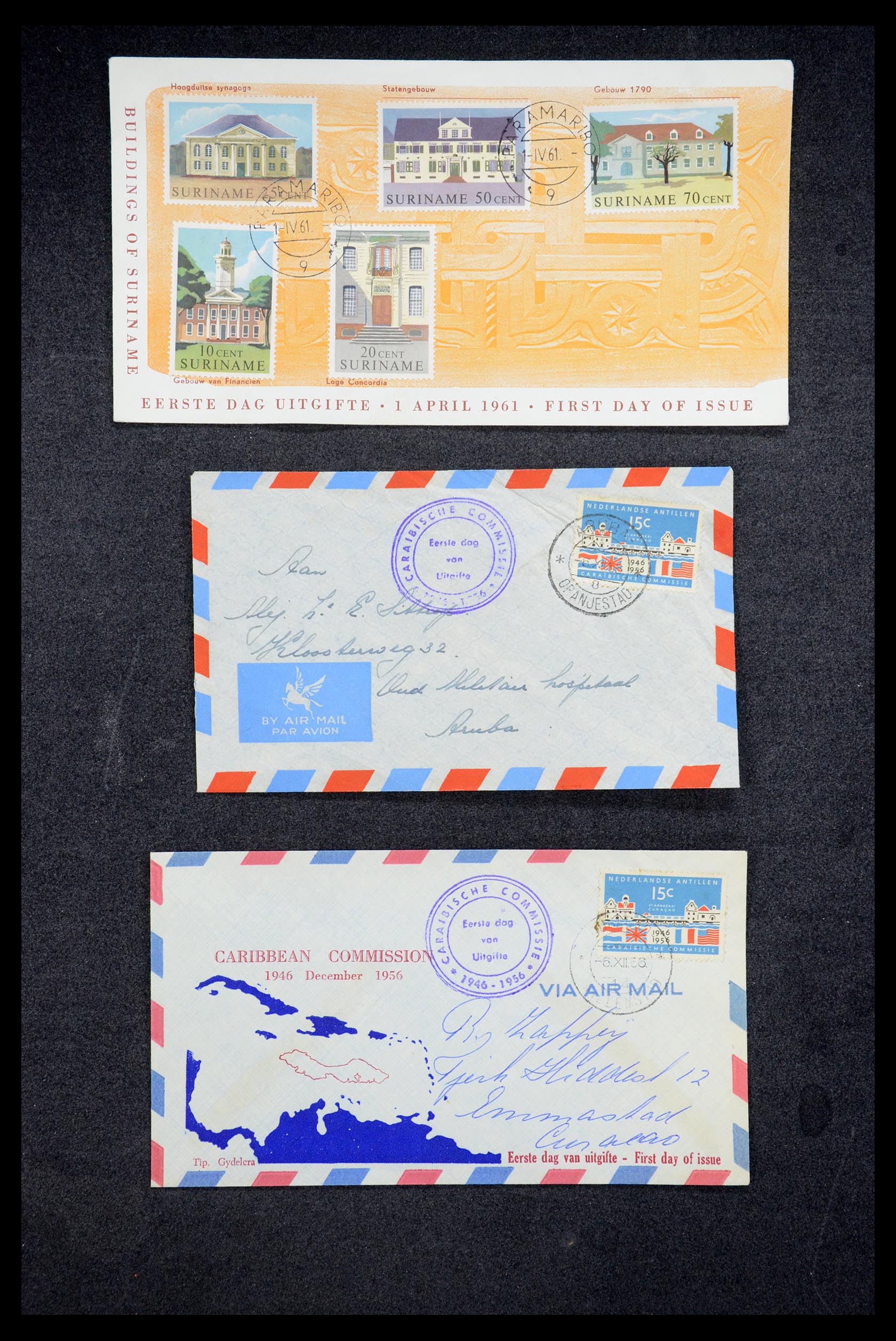 35205 021 - Postzegelverzameling 35205 Nederlandse gebieden FDC's 1927-1960.