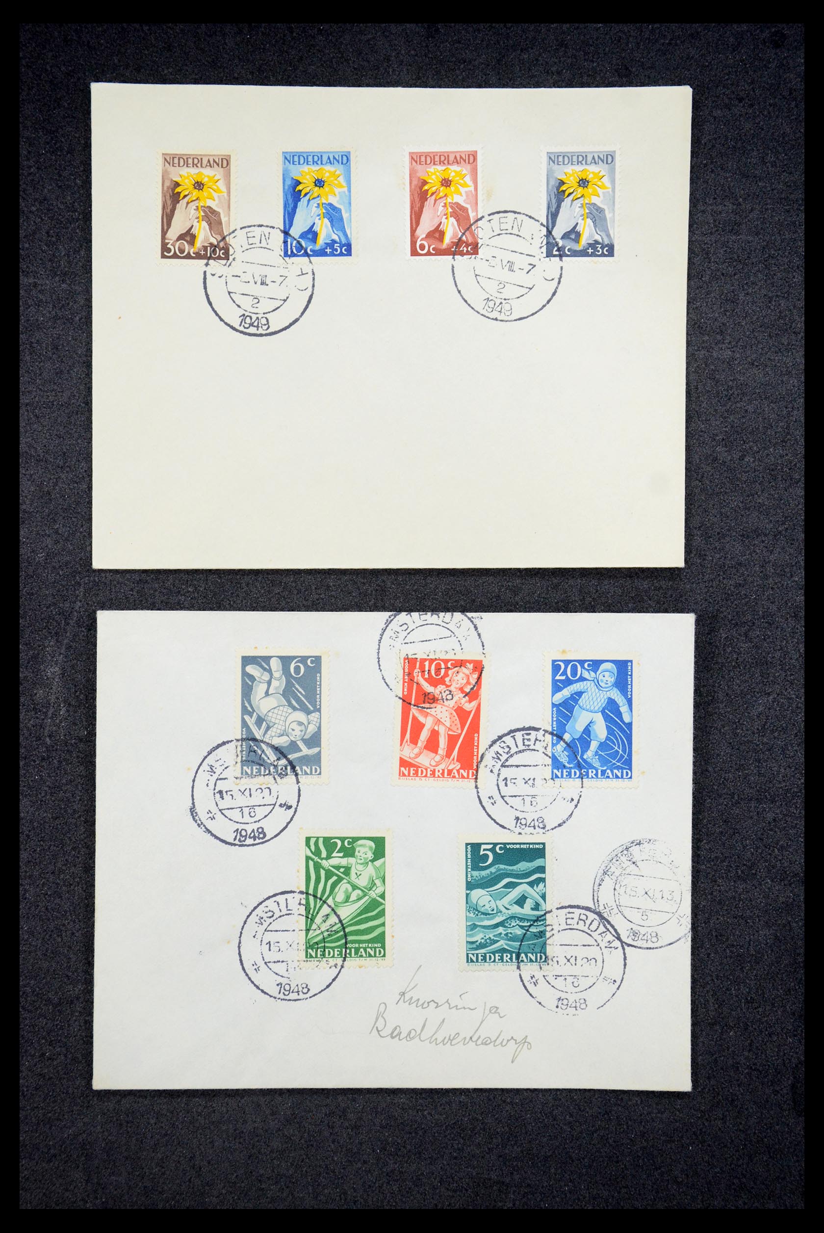 35205 022 - Postzegelverzameling 35205 Nederlandse gebieden FDC's 1927-1960.
