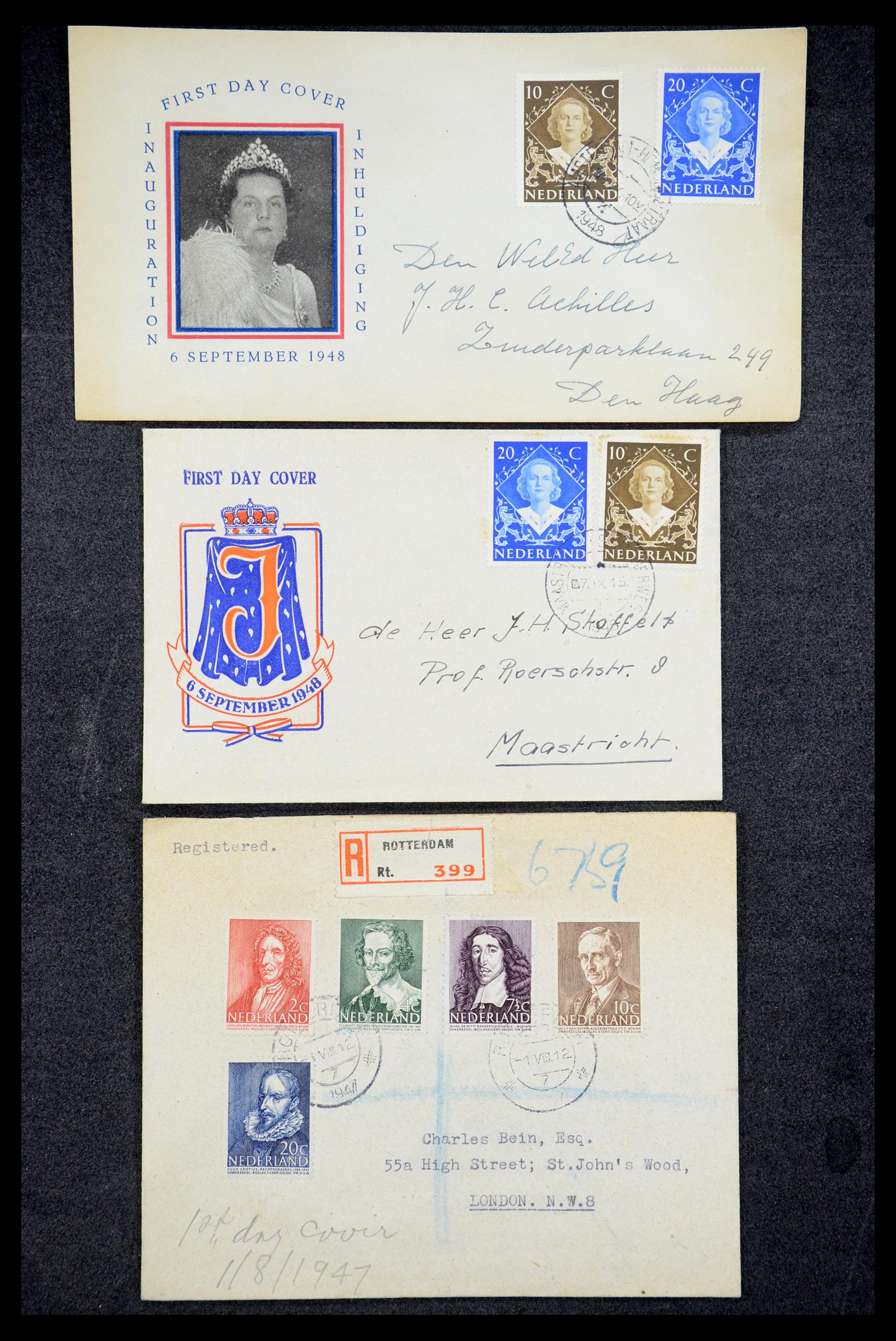 35205 023 - Postzegelverzameling 35205 Nederlandse gebieden FDC's 1927-1960.