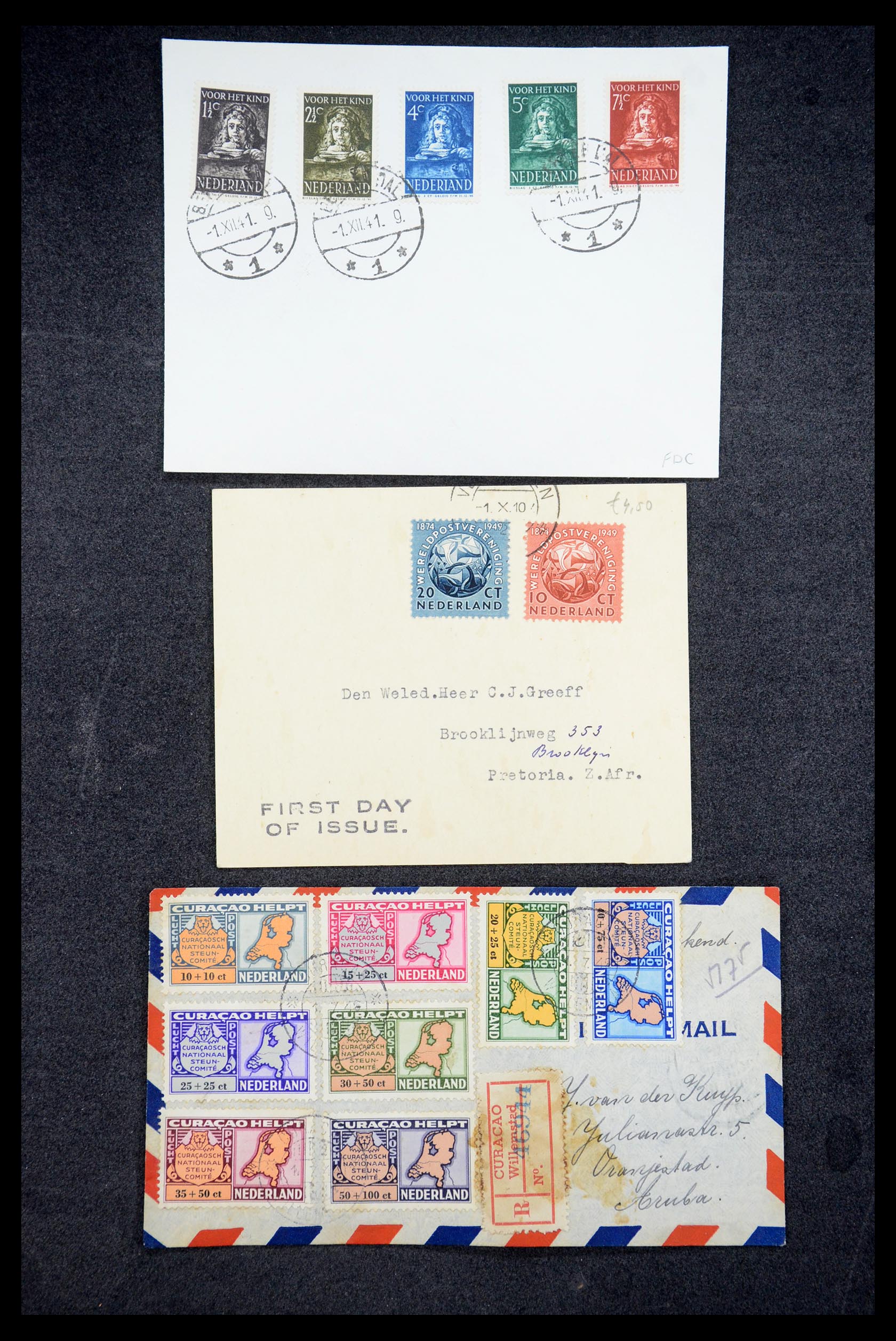 35205 024 - Postzegelverzameling 35205 Nederlandse gebieden FDC's 1927-1960.