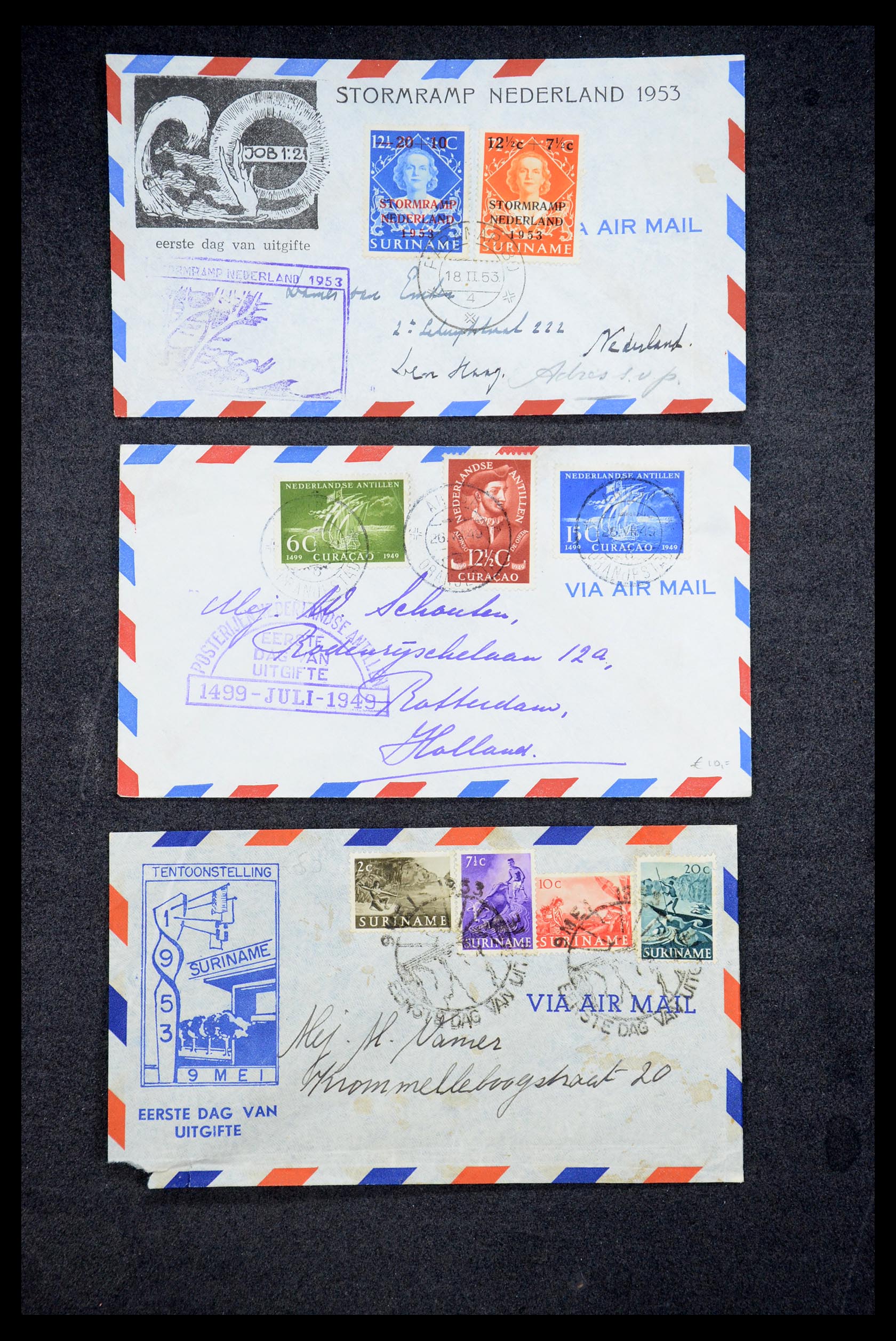 35205 025 - Postzegelverzameling 35205 Nederlandse gebieden FDC's 1927-1960.