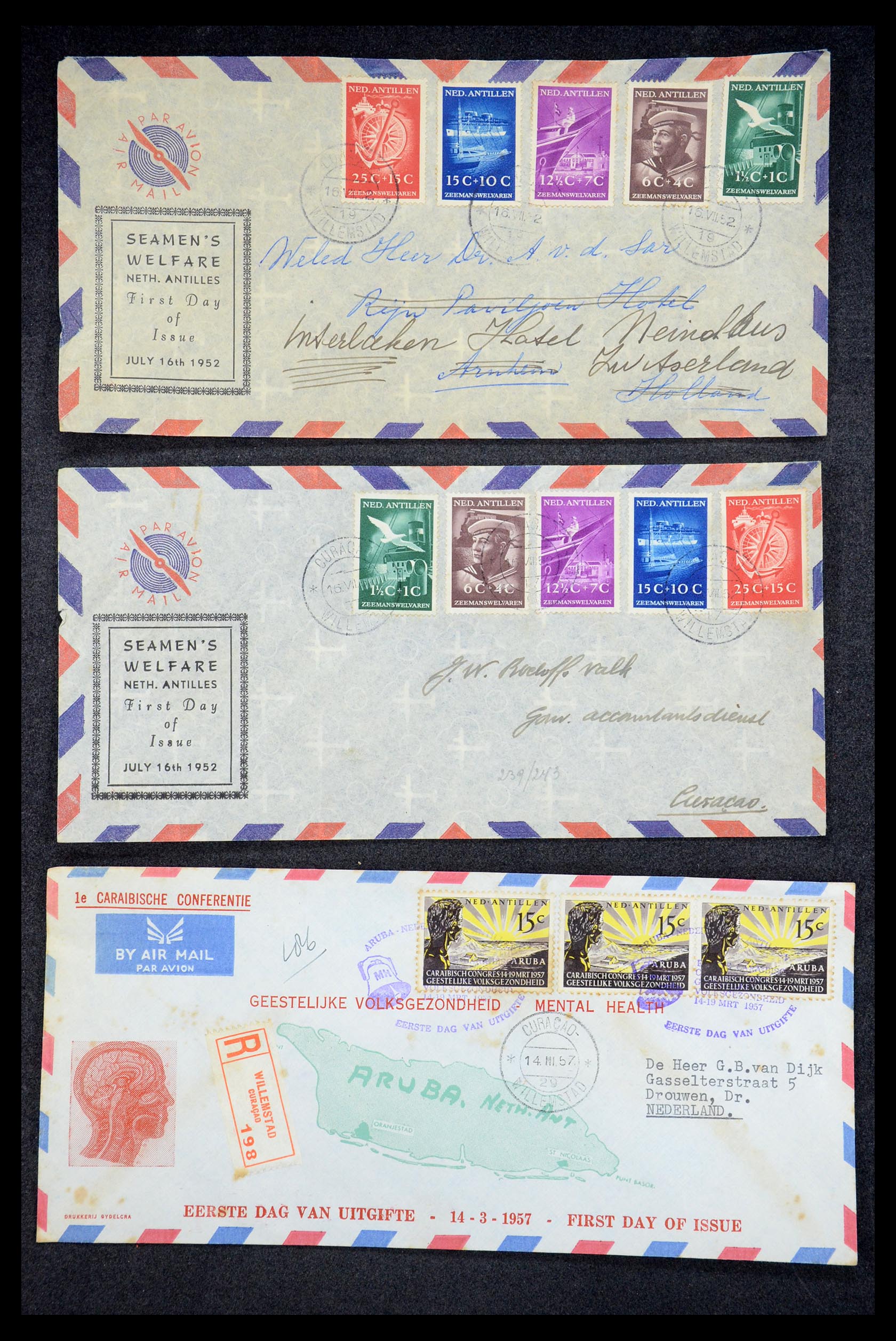 35205 028 - Stamp Collection 35205 Dutch territories FDC's 1927-1960.