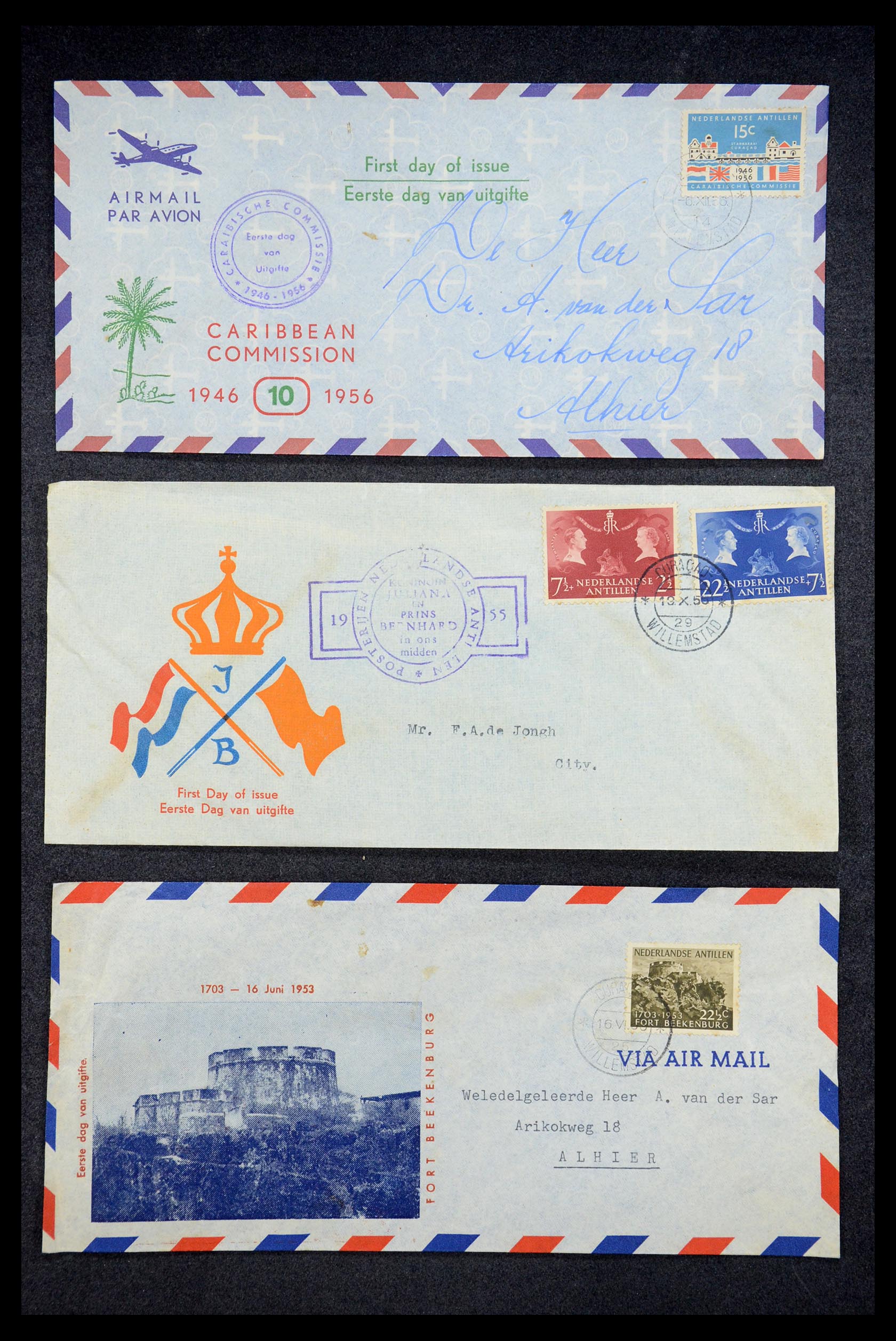 35205 029 - Postzegelverzameling 35205 Nederlandse gebieden FDC's 1927-1960.