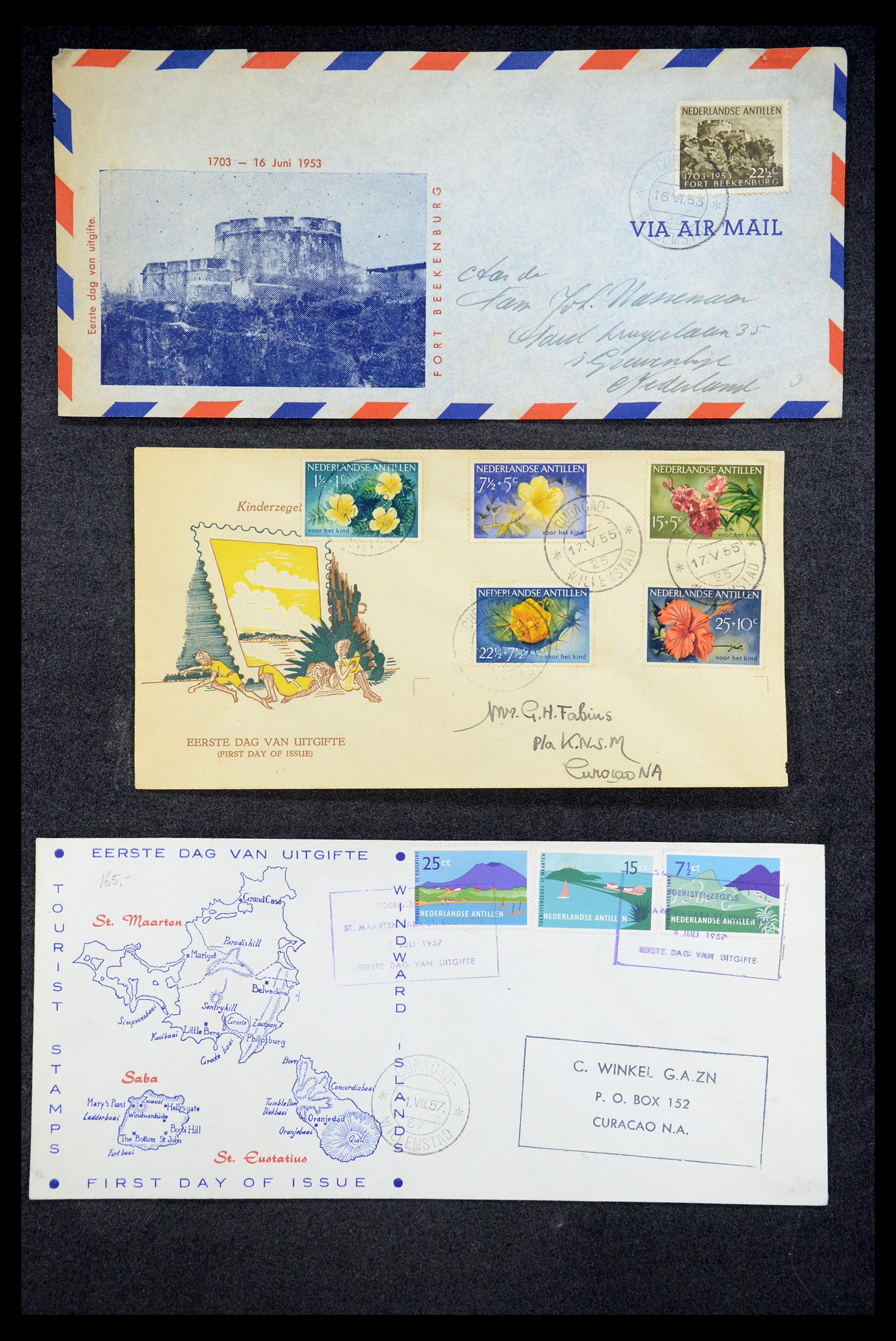 35205 031 - Stamp Collection 35205 Dutch territories FDC's 1927-1960.