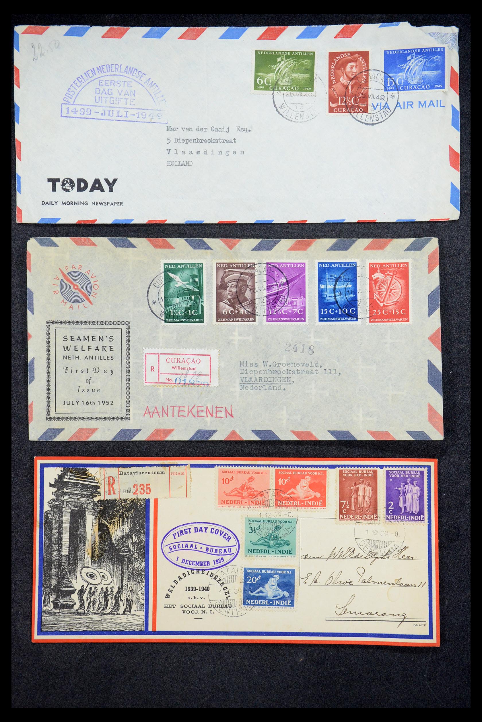 35205 033 - Postzegelverzameling 35205 Nederlandse gebieden FDC's 1927-1960.