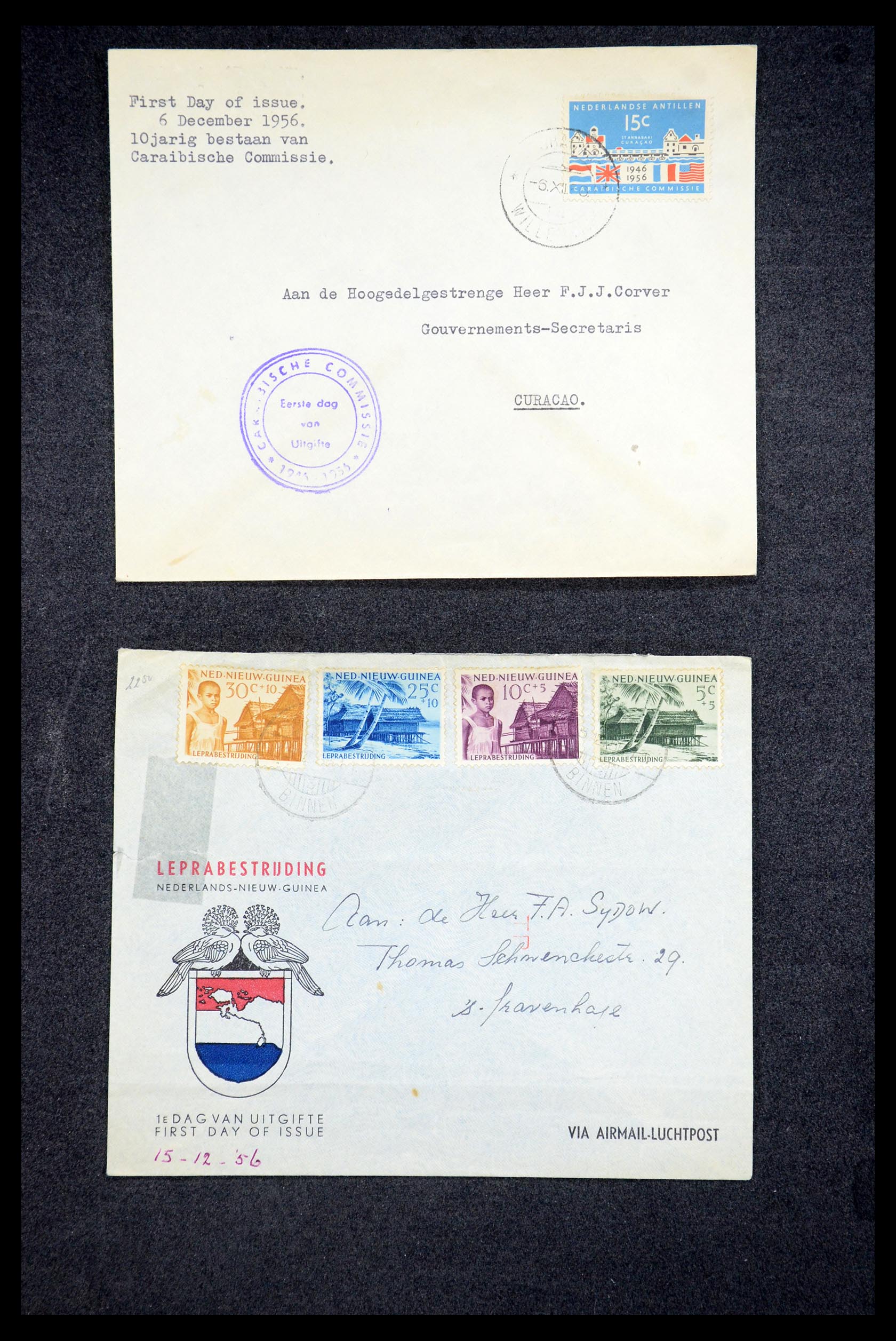 35205 040 - Stamp Collection 35205 Dutch territories FDC's 1927-1960.