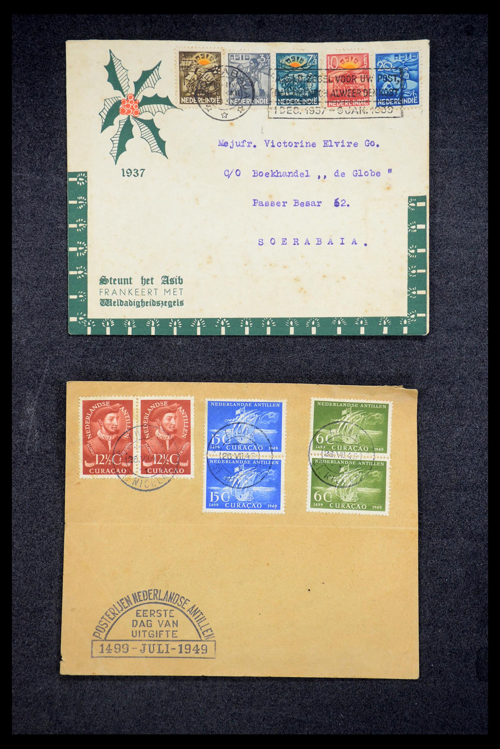 35205 041 - Postzegelverzameling 35205 Nederlandse gebieden FDC's 1927-1960.