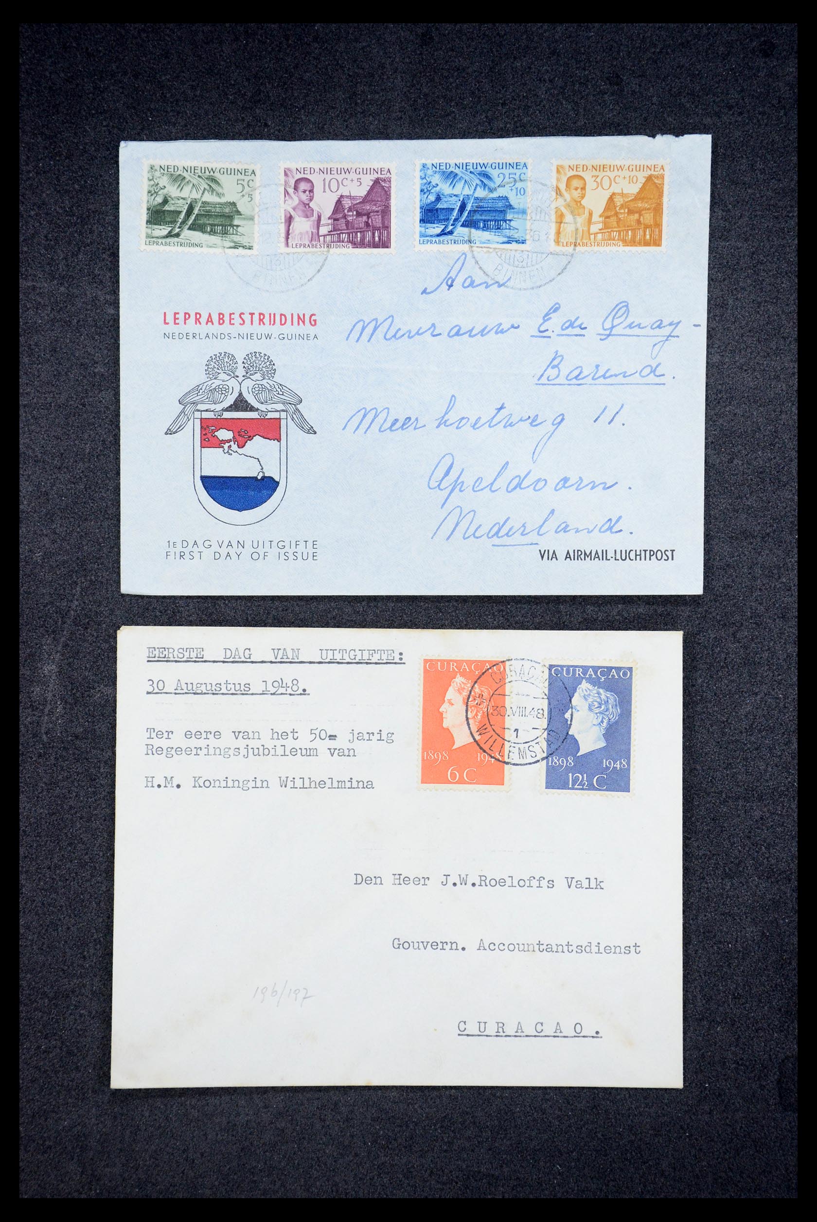 35205 042 - Stamp Collection 35205 Dutch territories FDC's 1927-1960.