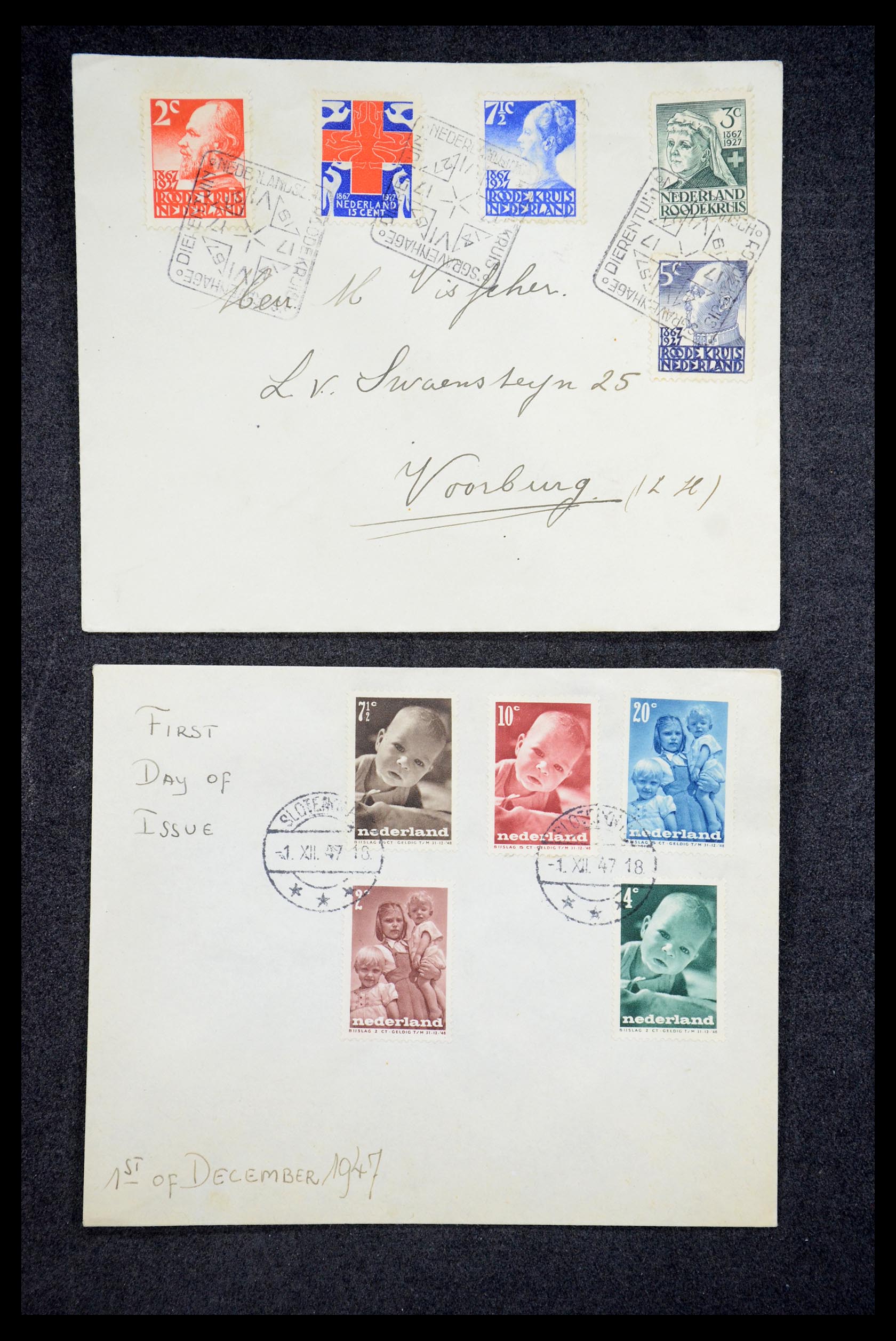 35205 046 - Postzegelverzameling 35205 Nederlandse gebieden FDC's 1927-1960.