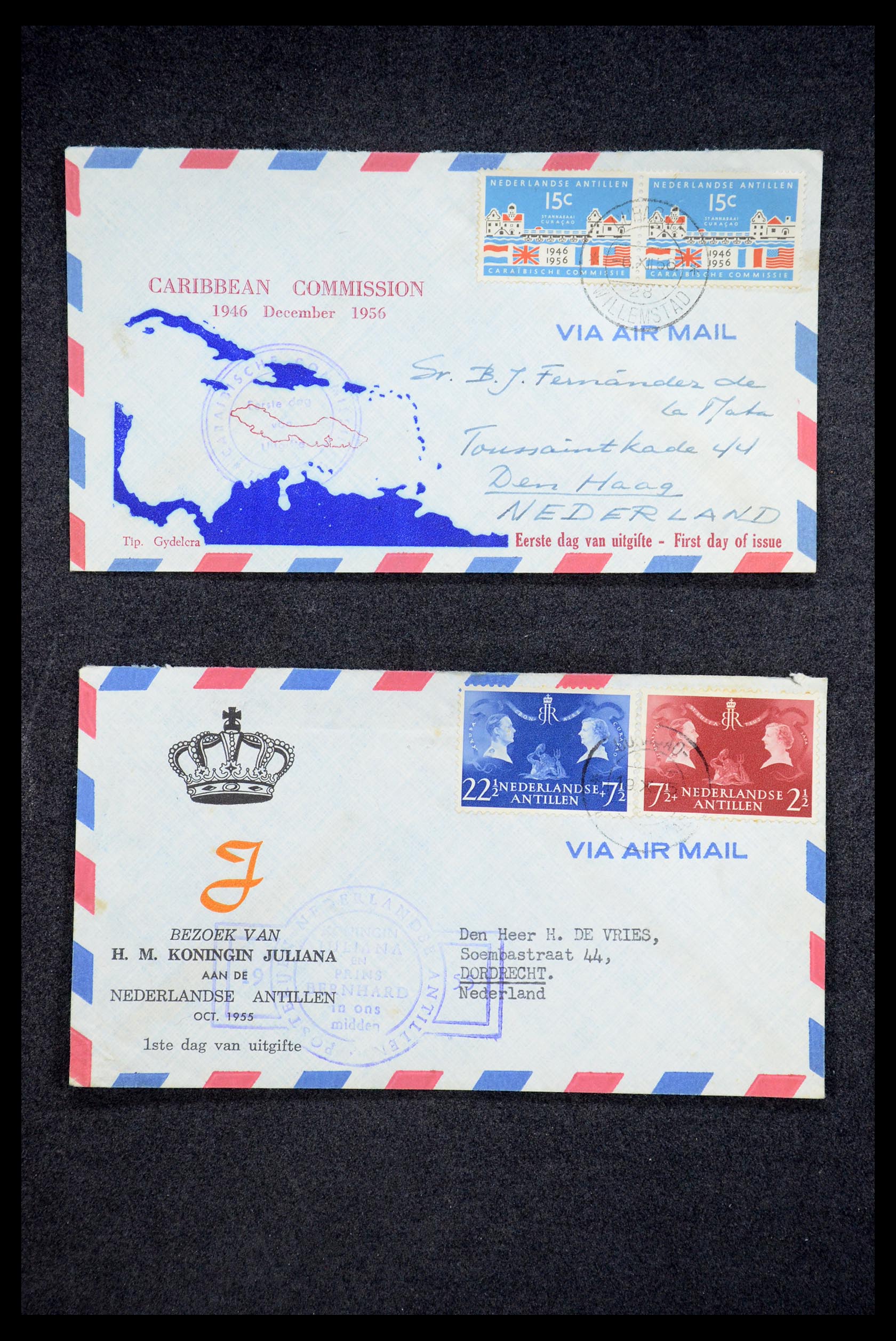 35205 048 - Postzegelverzameling 35205 Nederlandse gebieden FDC's 1927-1960.