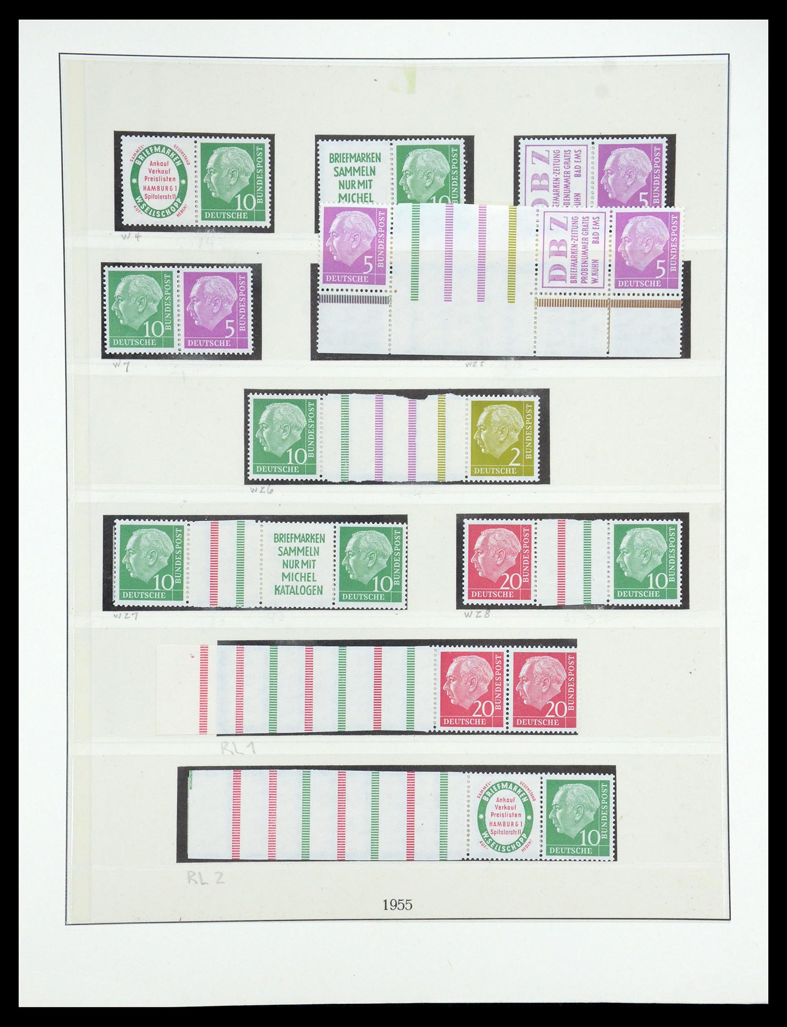 35218 004 - Postzegelverzameling 35218 Bundespost combinaties 1951-1980.