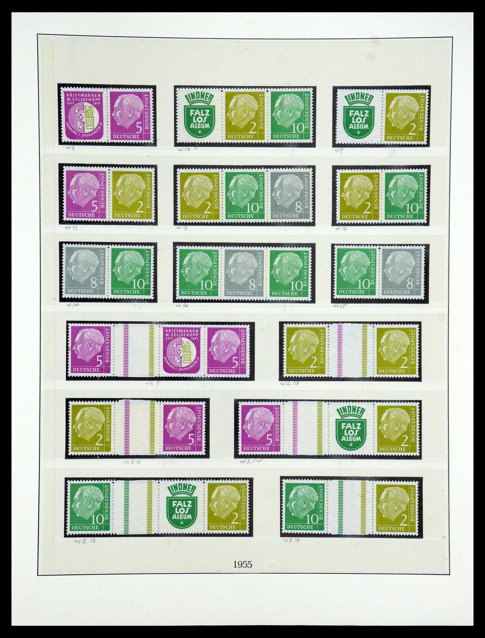 35218 007 - Postzegelverzameling 35218 Bundespost combinaties 1951-1980.