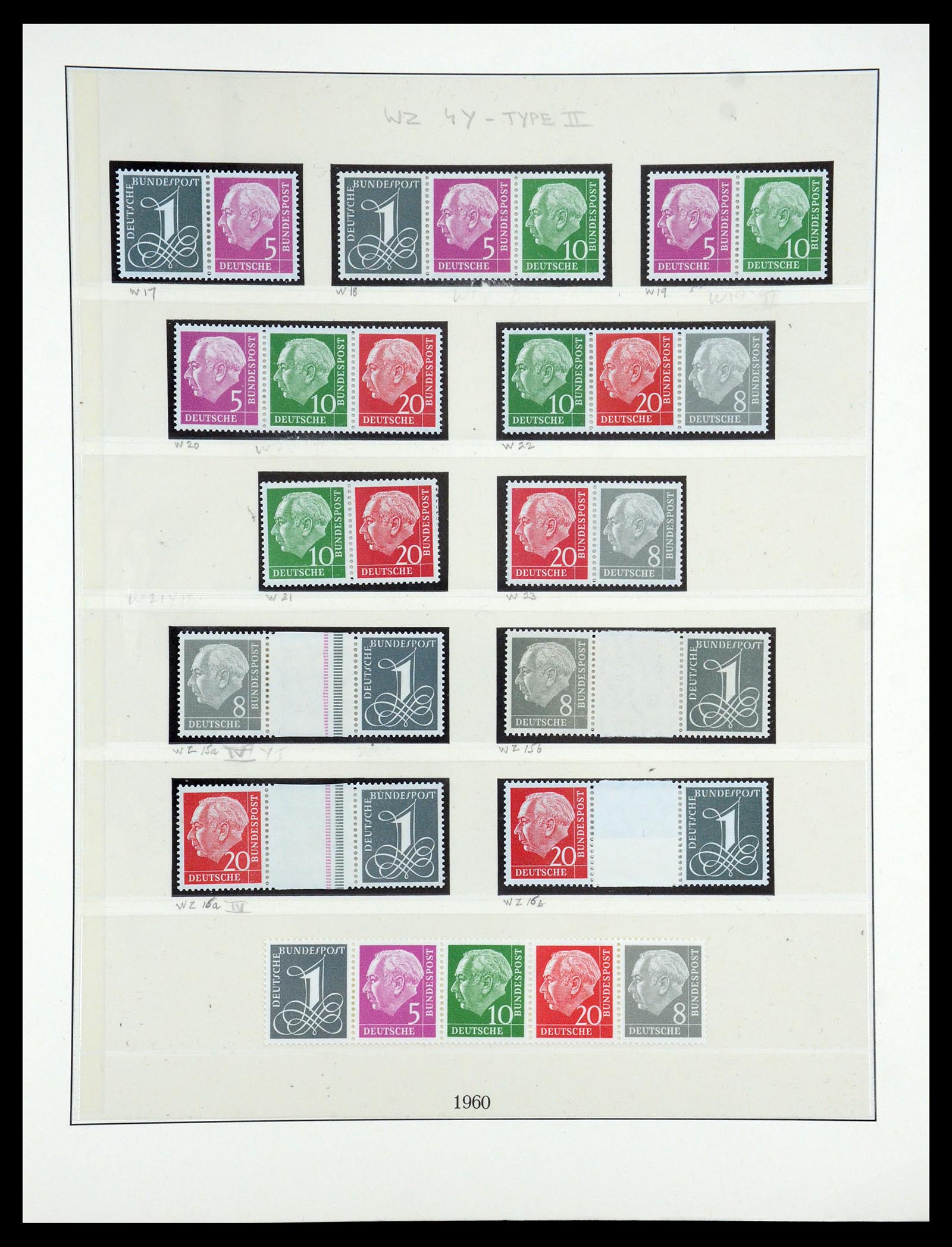 35218 011 - Postzegelverzameling 35218 Bundespost combinaties 1951-1980.