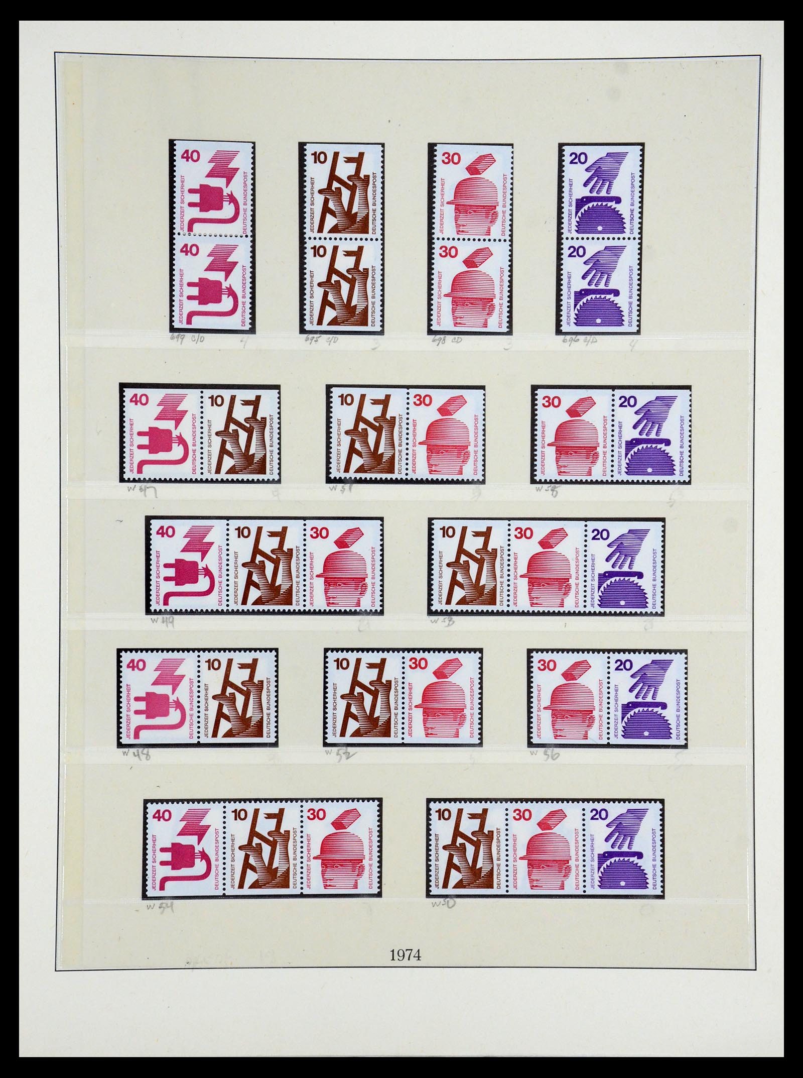 35218 020 - Stamp Collection 35218 Bundespost combinations 1951-1980.