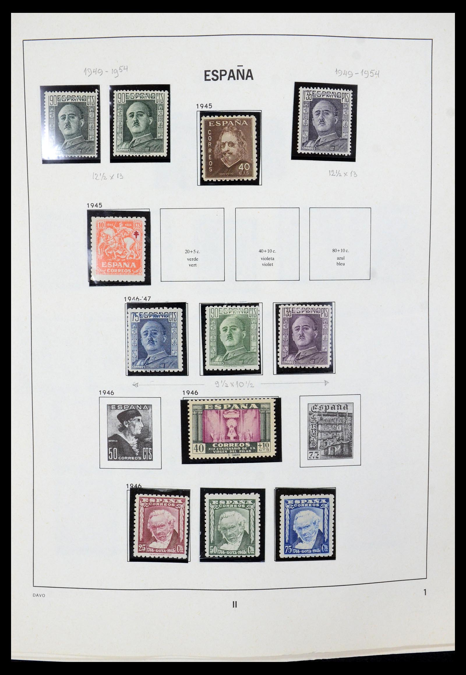 35219 001 - Postzegelverzameling 35219 Spanje 1945-2001.