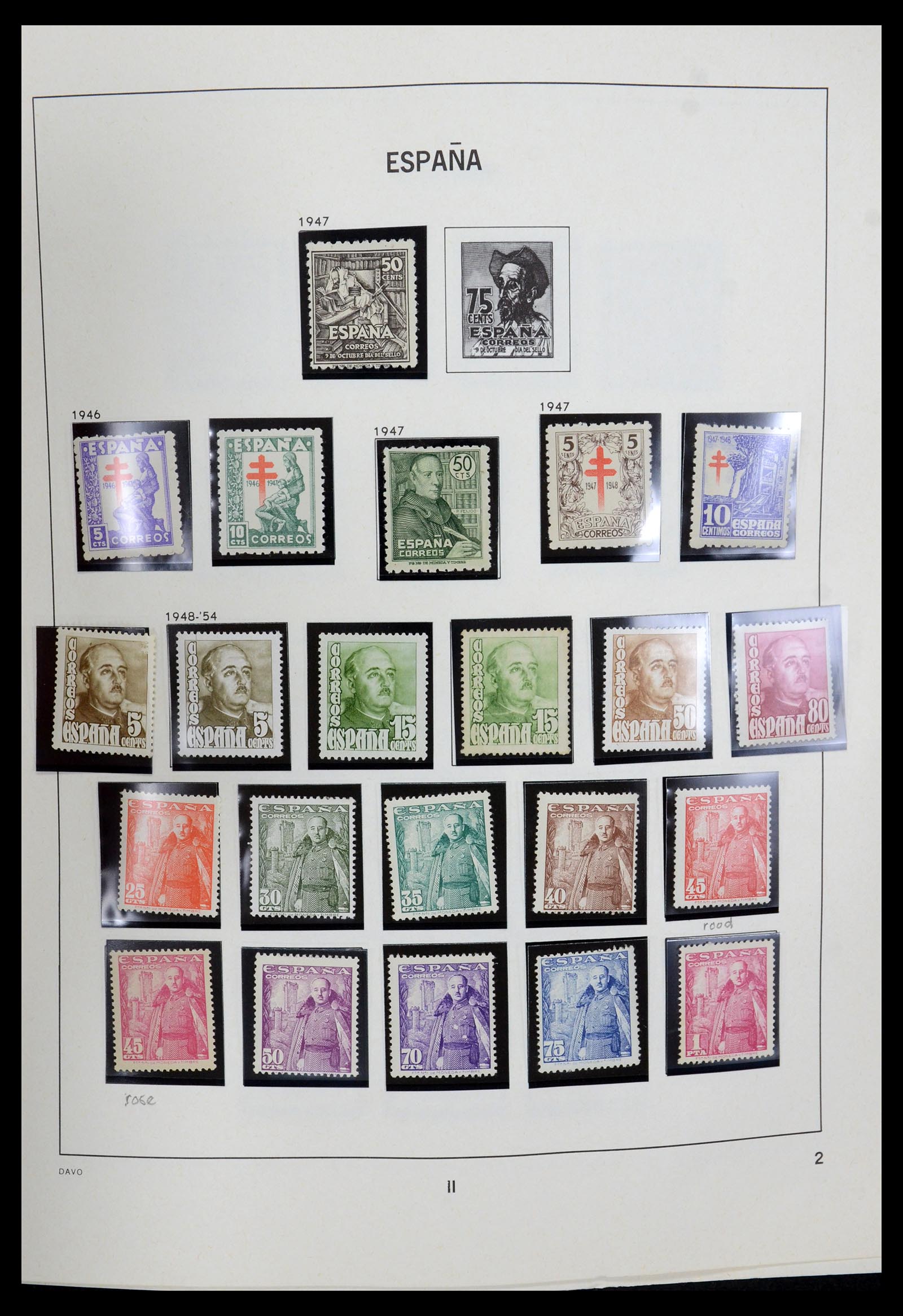 35219 002 - Postzegelverzameling 35219 Spanje 1945-2001.