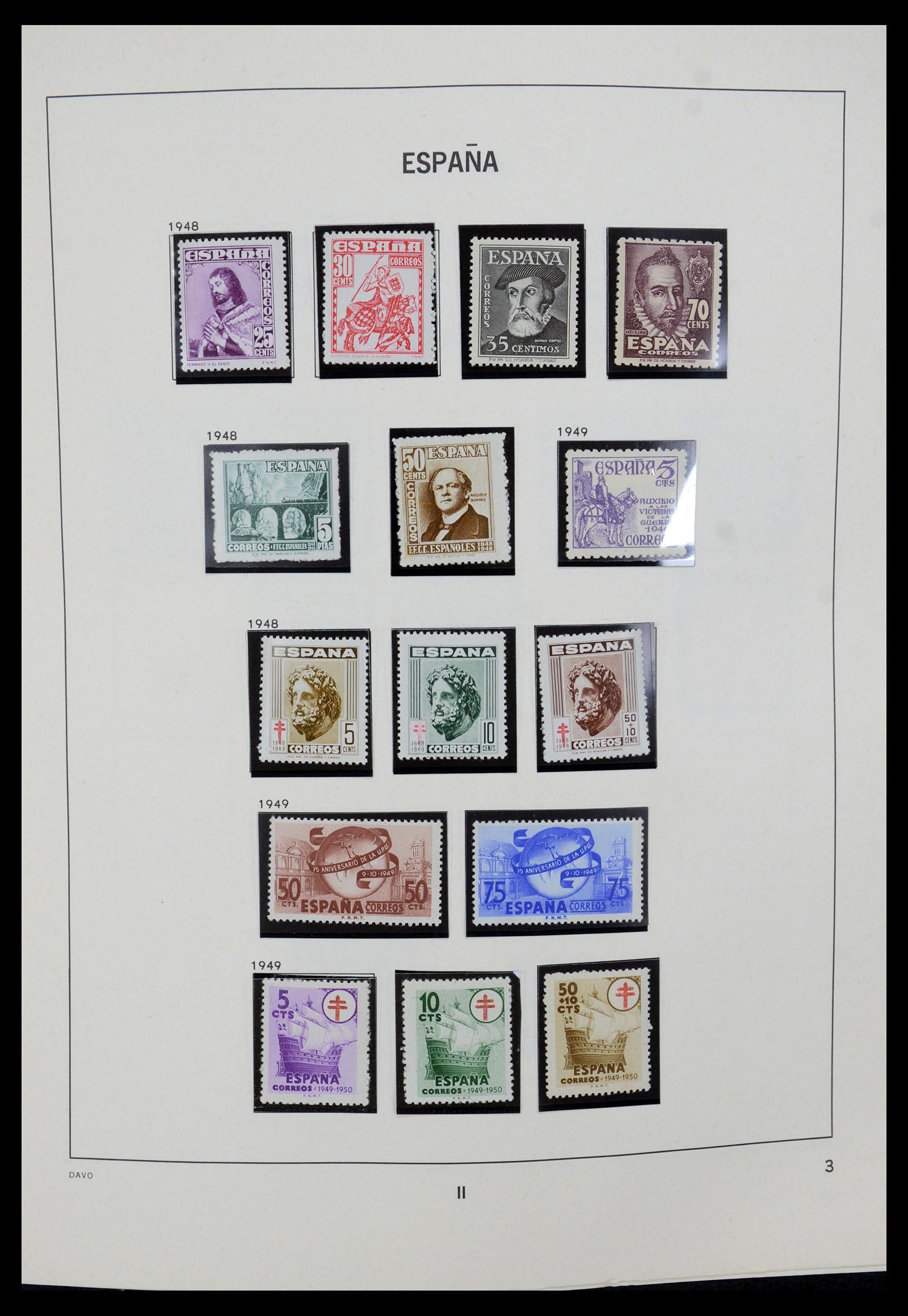 35219 003 - Postzegelverzameling 35219 Spanje 1945-2001.
