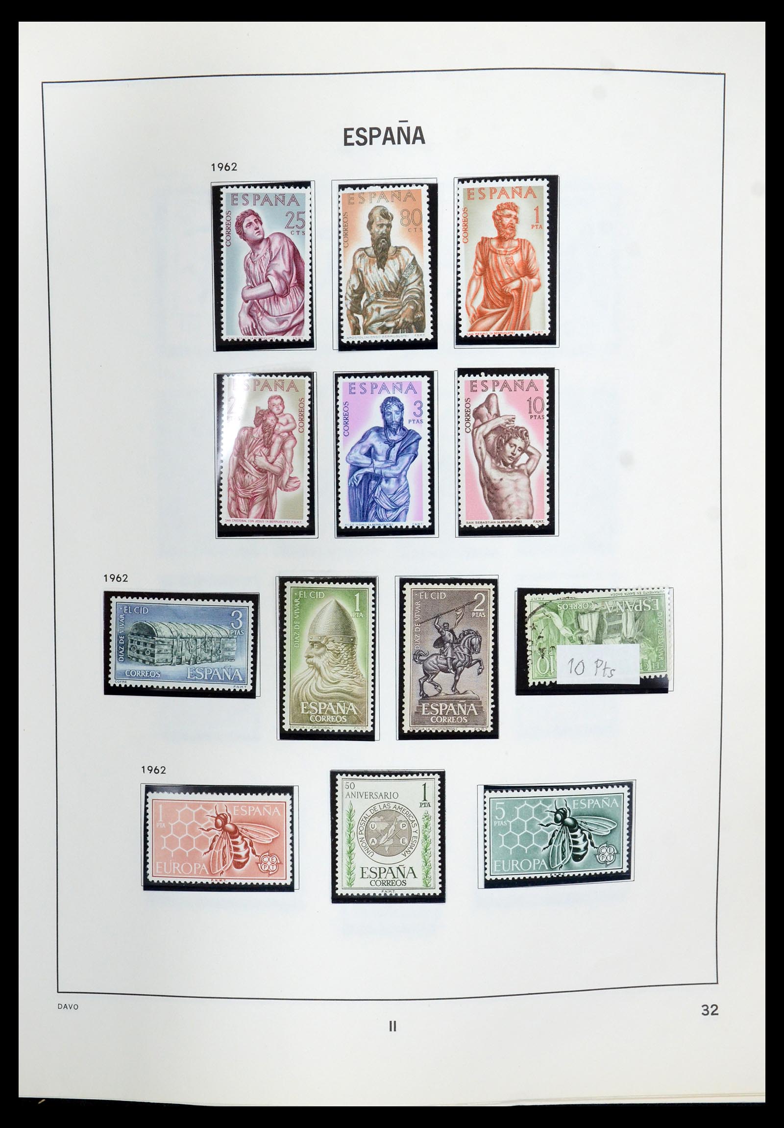 35219 033 - Postzegelverzameling 35219 Spanje 1945-2001.
