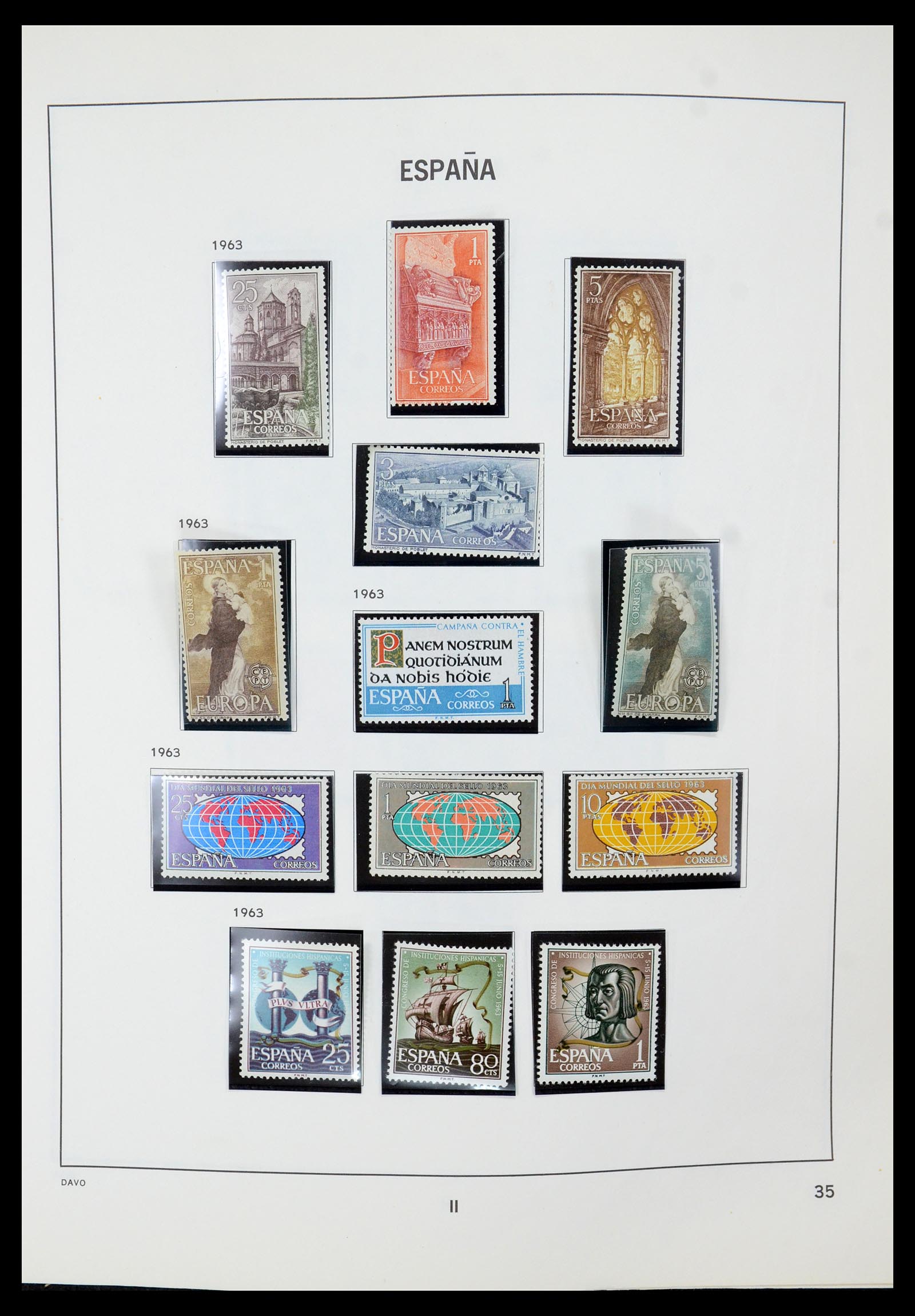 35219 036 - Postzegelverzameling 35219 Spanje 1945-2001.