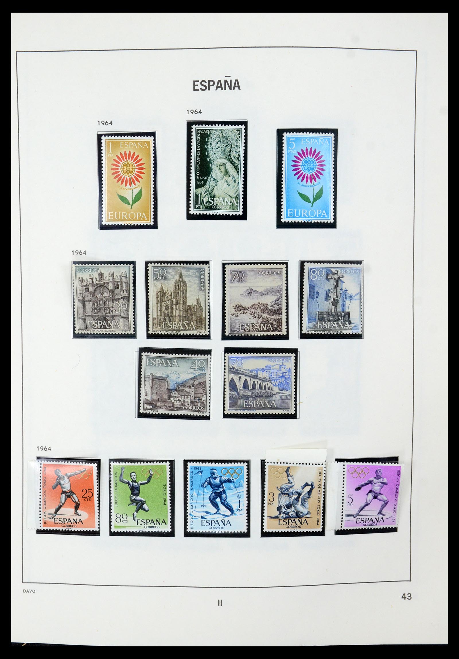 35219 044 - Postzegelverzameling 35219 Spanje 1945-2001.